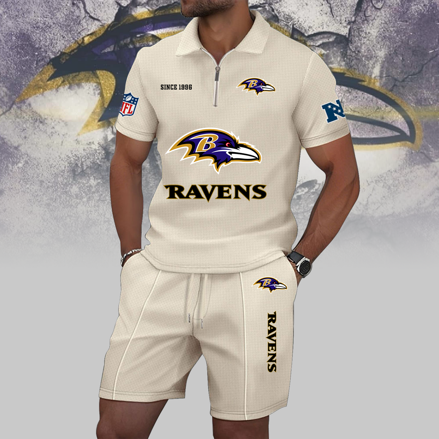 BAL x NFL Zip Polo Set DATND TANTD