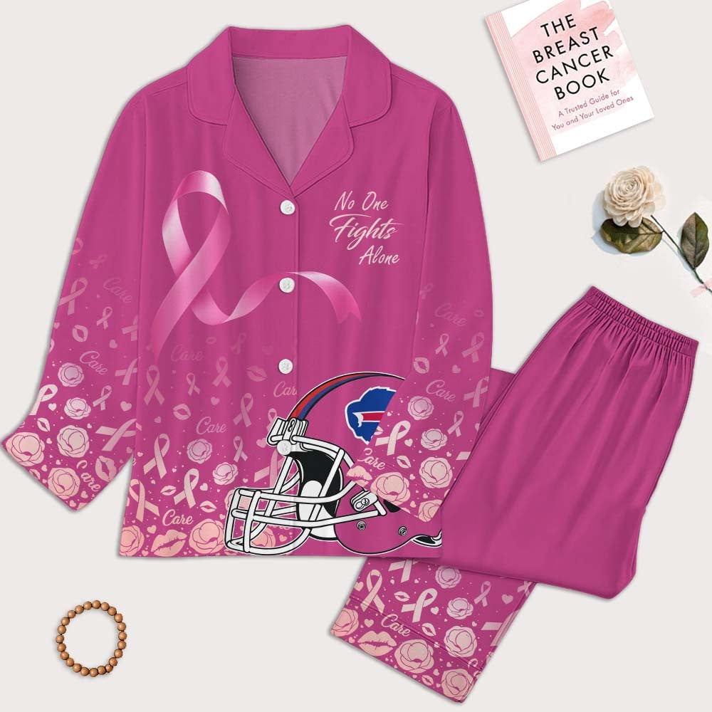 BB Premium NFL Breast Cancer October Button Pajamas Set DDT NTL