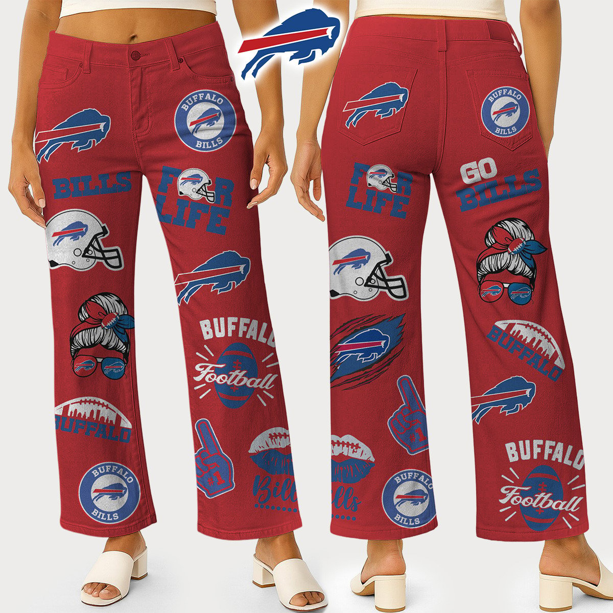 BB Premium NFL High Waisted Casual Wide Leg Pants DDT NTL