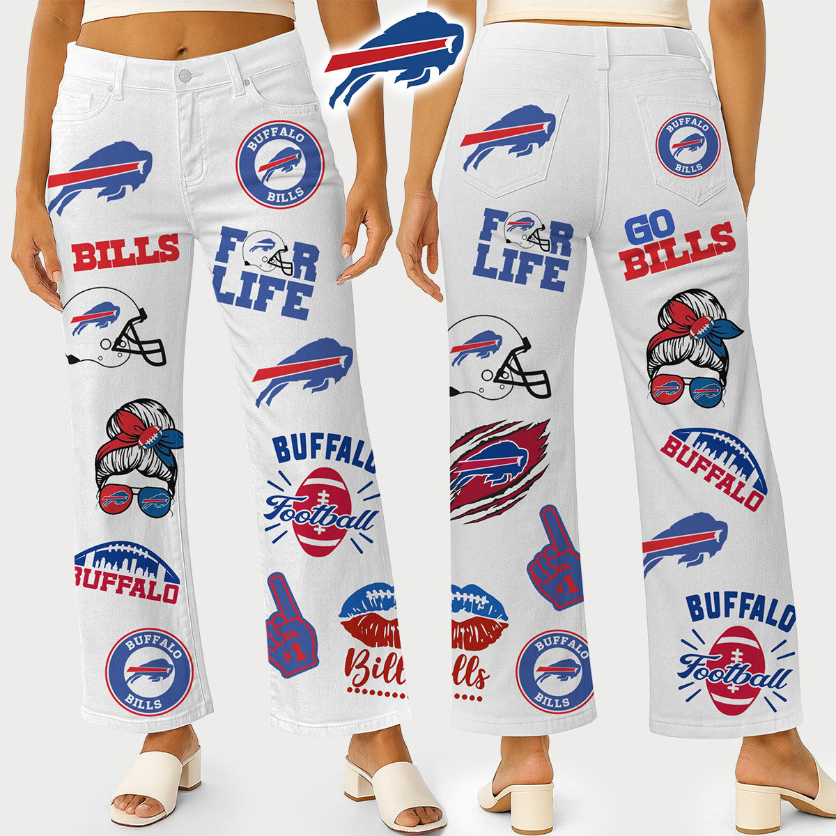 BB Premium NFL High Waisted Casual Wide Leg Pants DDT NTL