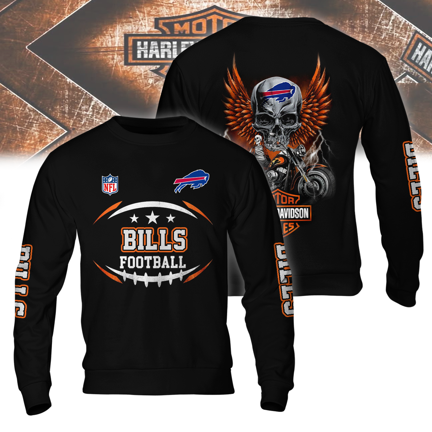 BB Premium NFL Motorcycle 3D Shirt DDT CTND