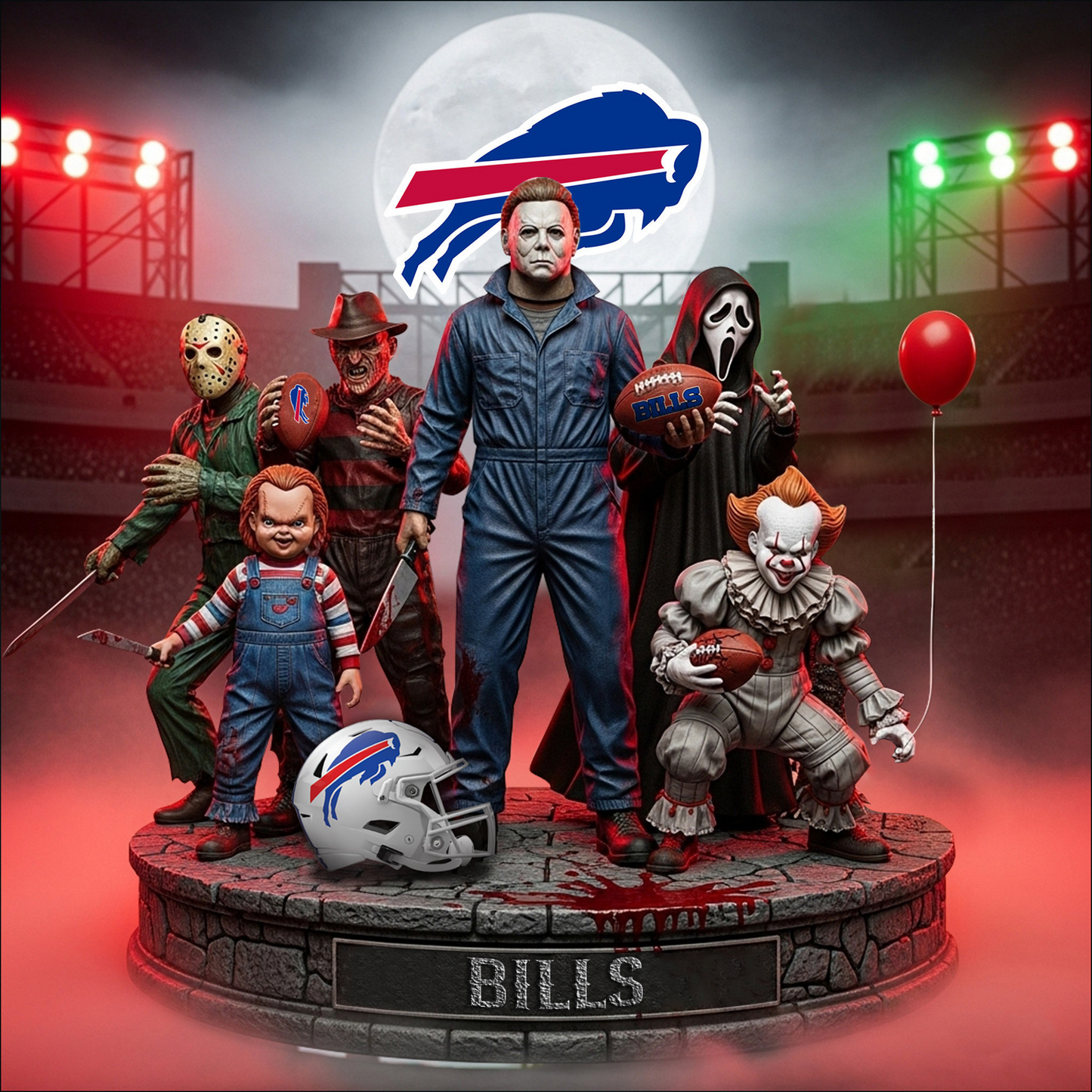 BUF x NFL Personalized Acrylic Block Plaque Halloween