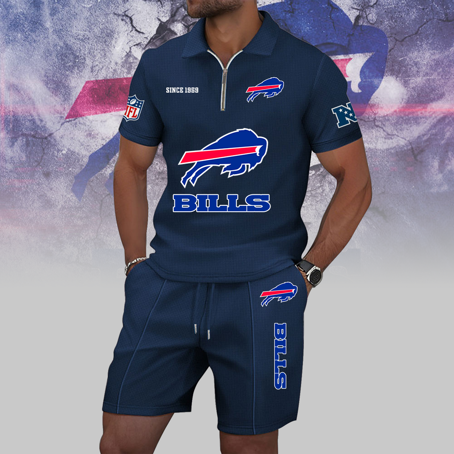 BUF x NFL Zip Polo Set DATND TANTD