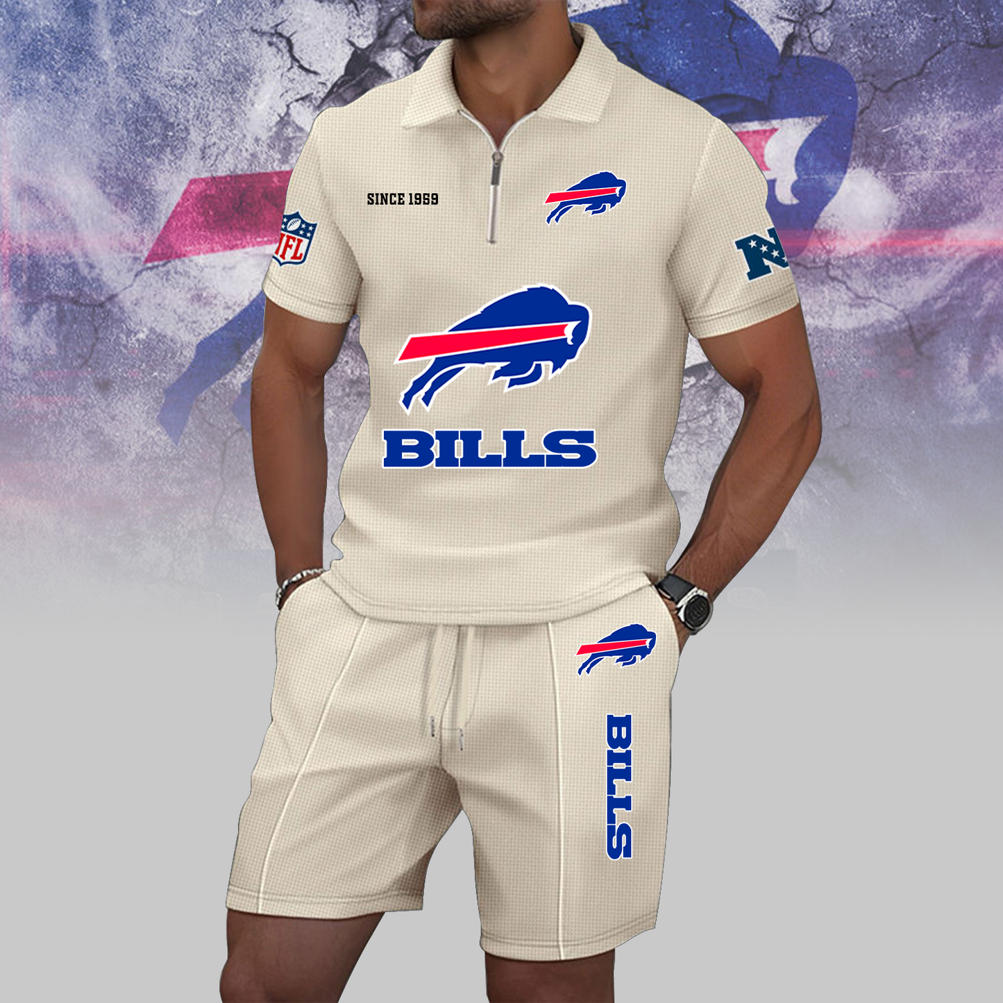 BUF x NFL Zip Polo Set DATND TANTD