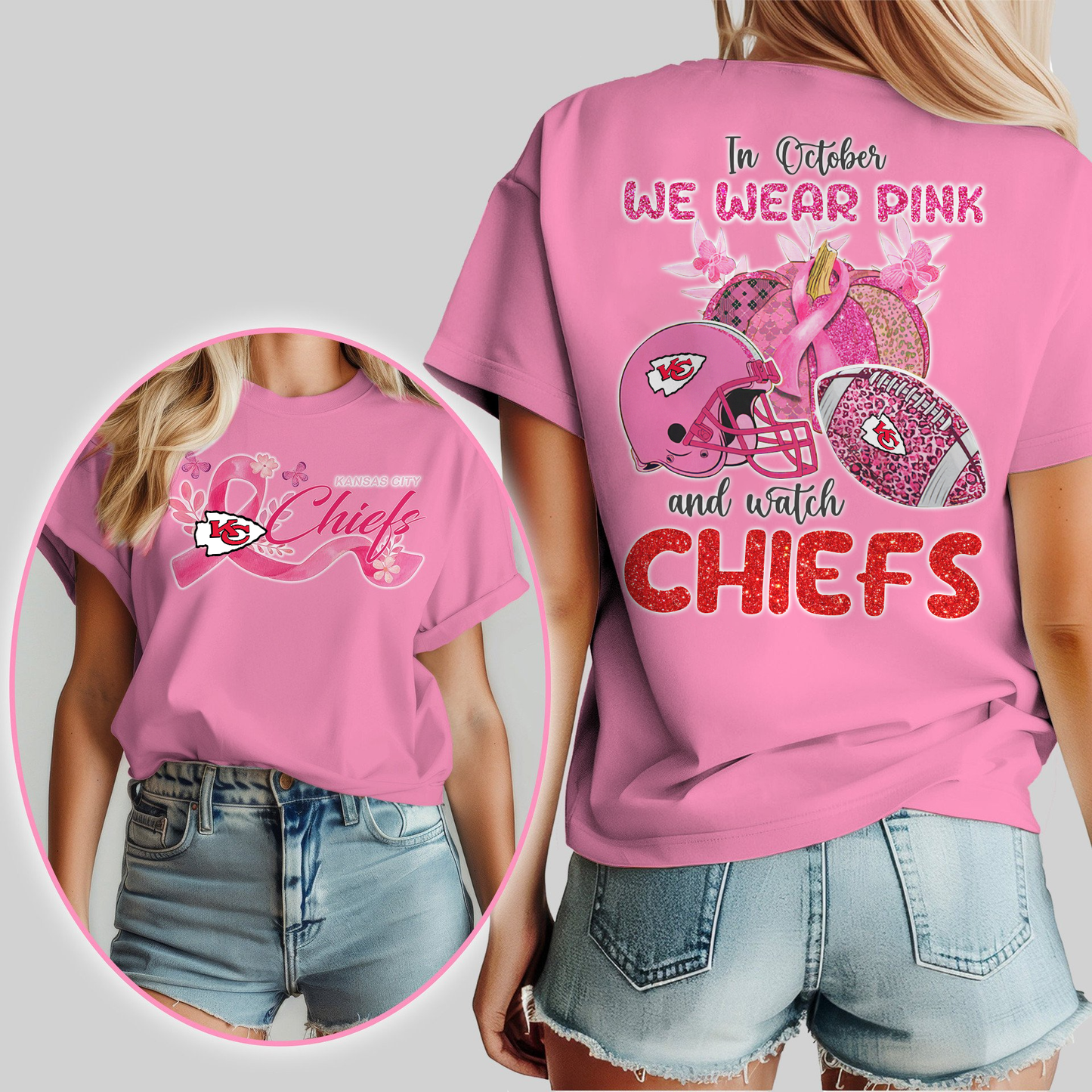 In October We Wear Pink And Watch KCC Shirt DDT NTL