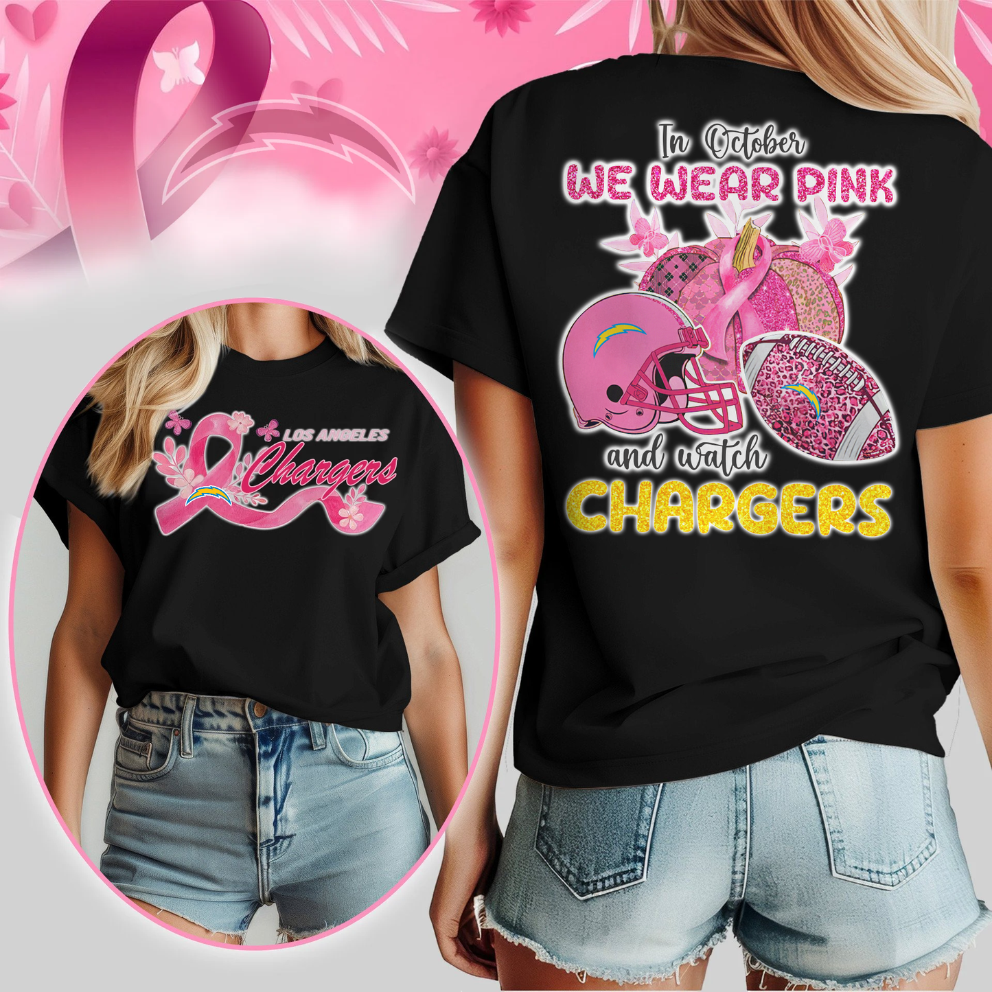 In October We Wear Pink And Watch LAC Shirt DDT NTL
