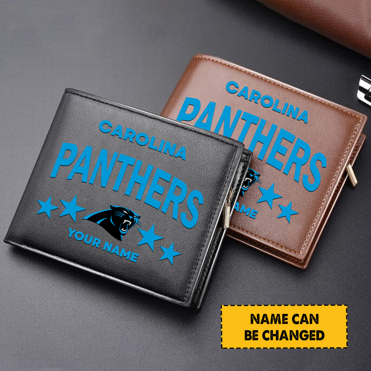CAR Football Leather Man Black Brown Wallet Personalized Any Name DATND TANTD