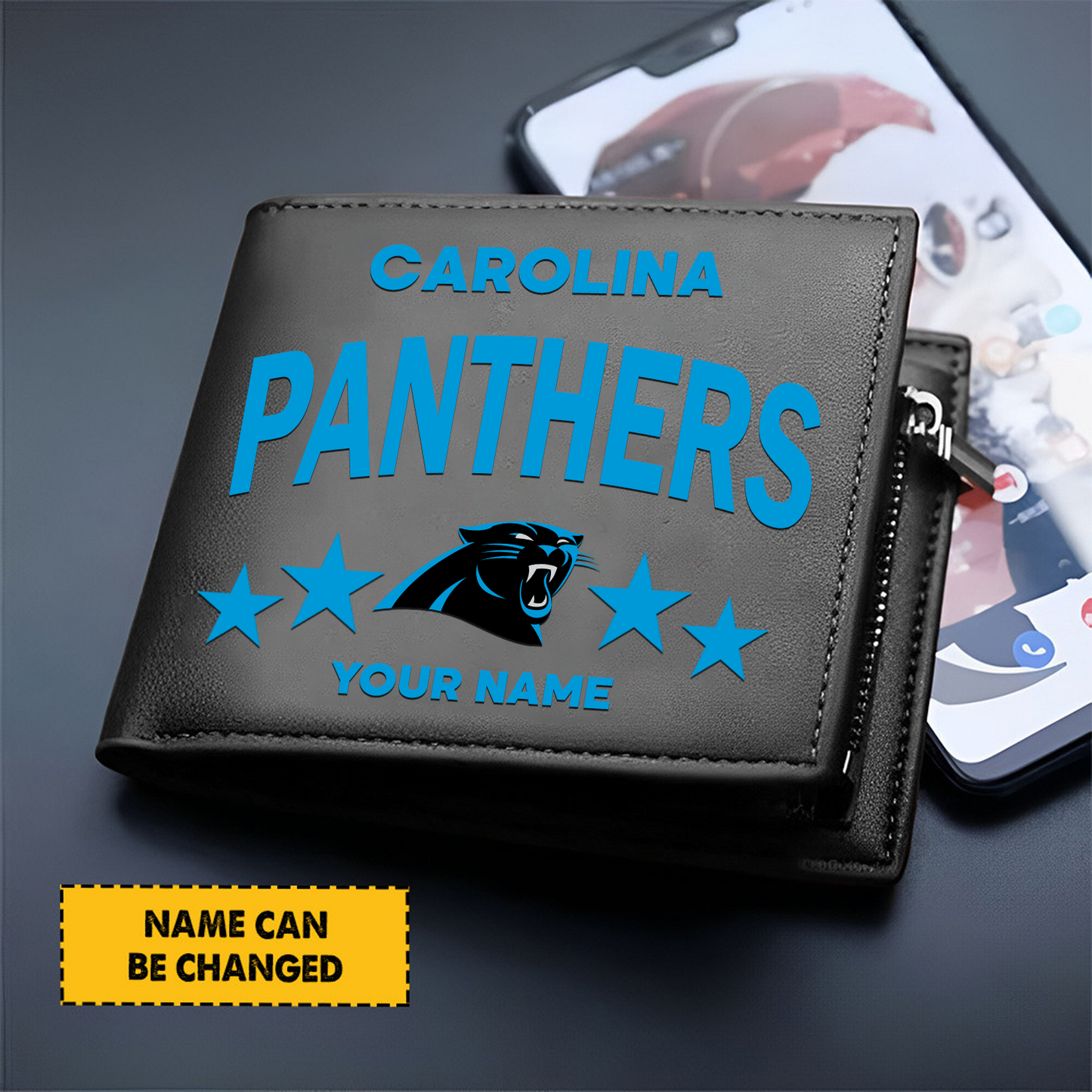 CAR Football Leather Man Black Brown Wallet Personalized Any Name DATND TANTD