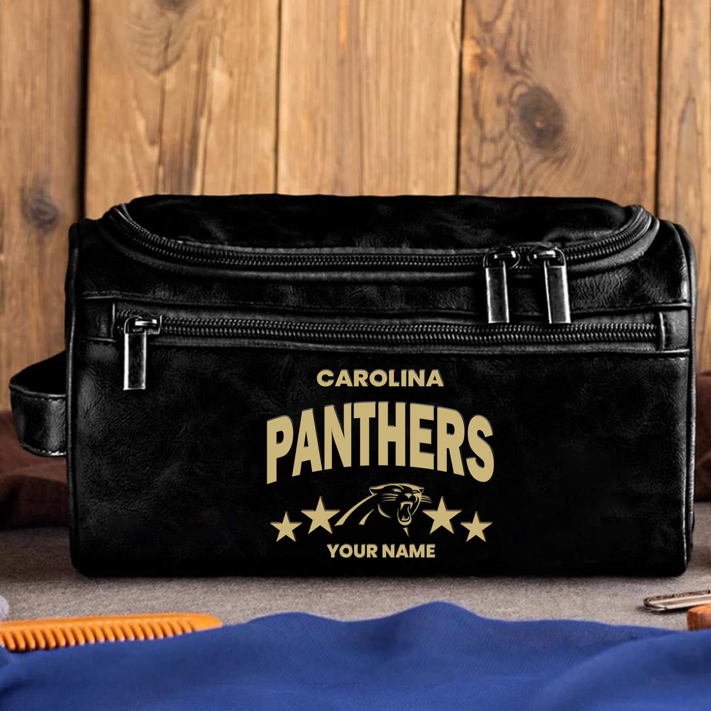 CAR Football Men Leather Toiletry Bag Custom Any Name DATND TANTD