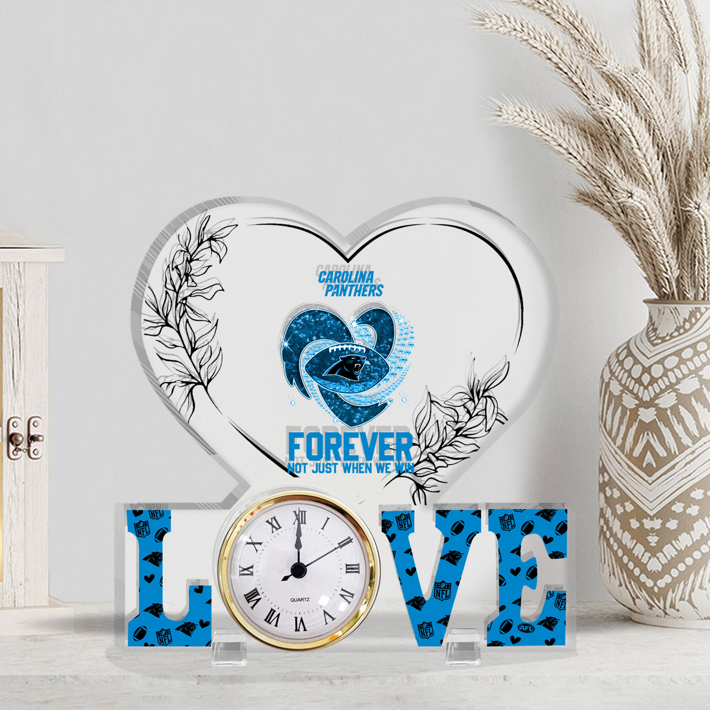 CAR x NFL Forever Not Just When We Win Acrylic Clock DATND TANTD