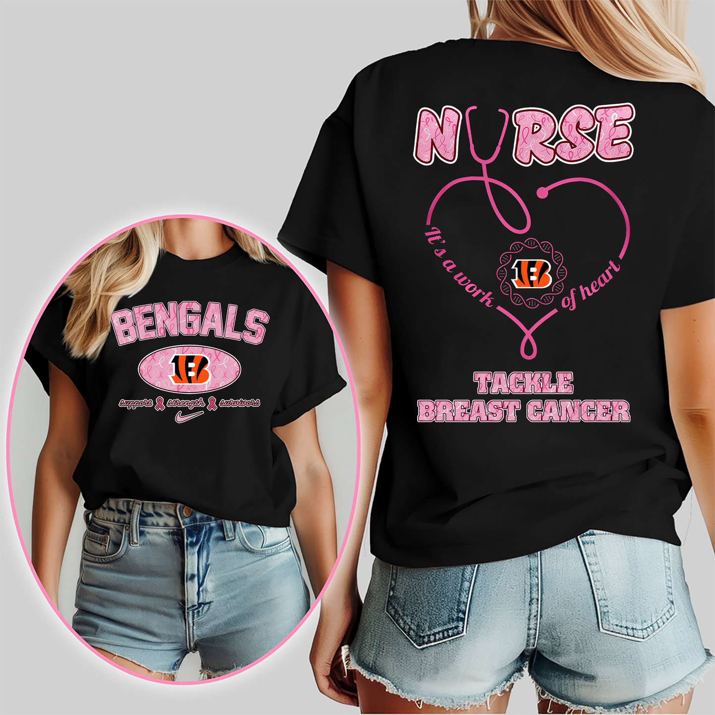 CIN Nurse Tackle Breast Cancer 3D Shirt DDT CTND