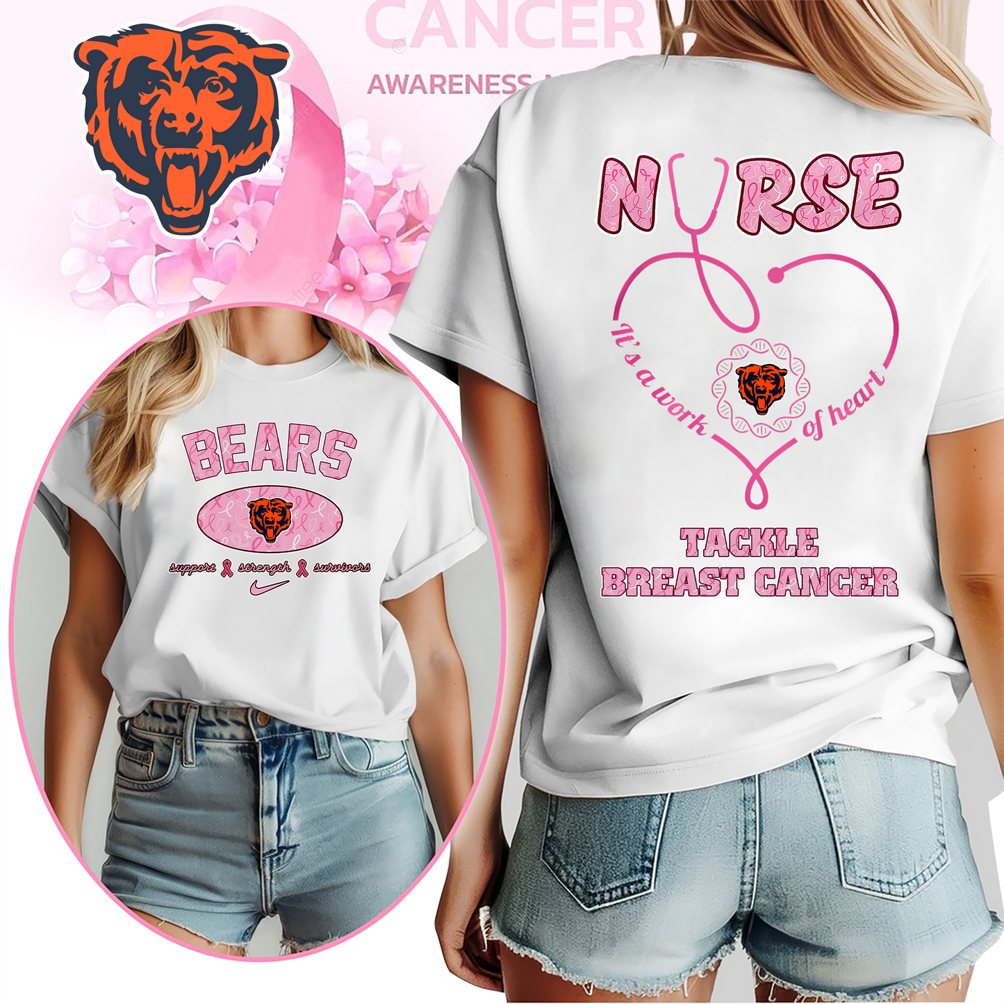 CHI Nurse Tackle Breast Cancer 3D Shirt DDT CTND