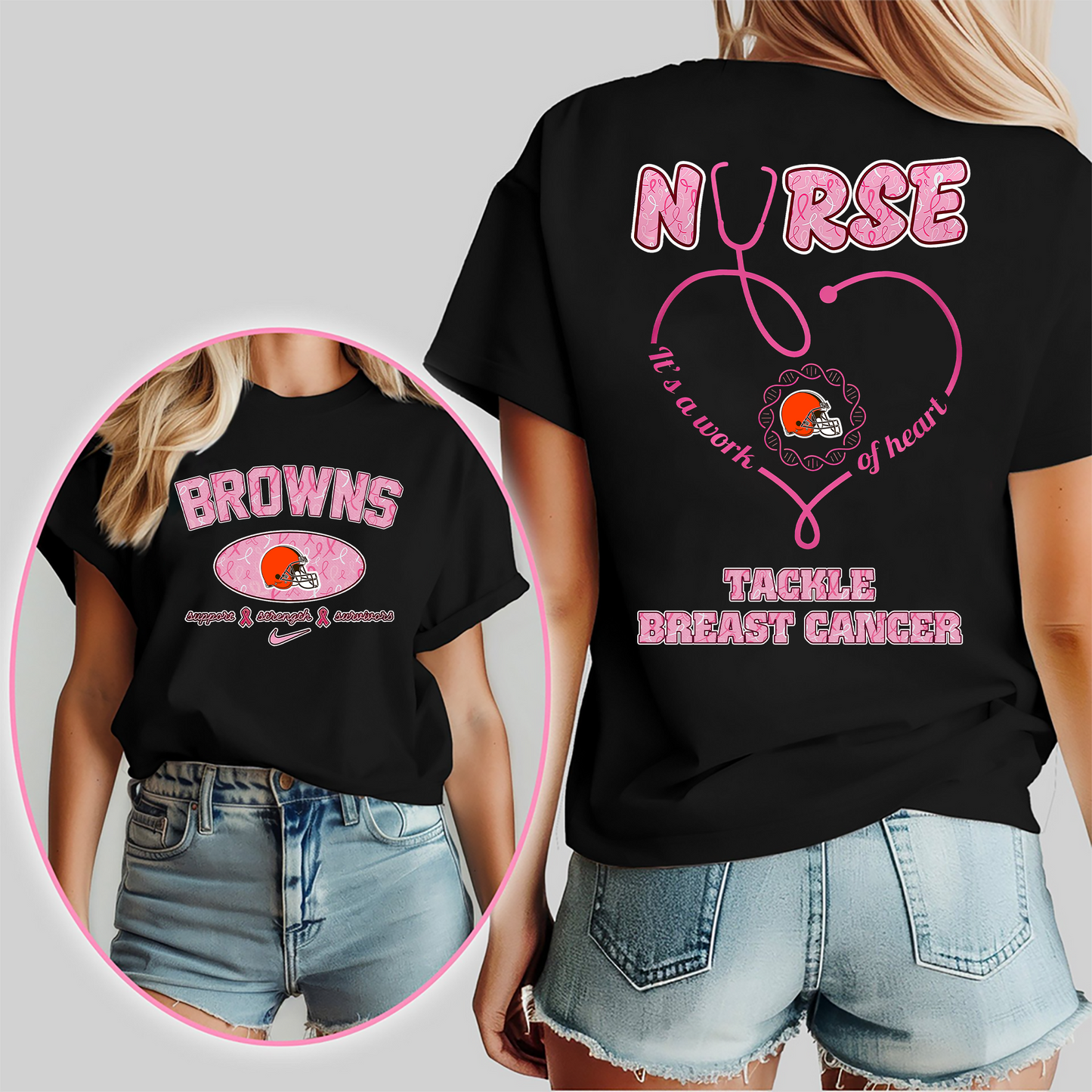 CLE Nurse Tackle Breast Cancer 3D Shirt DDT CTND