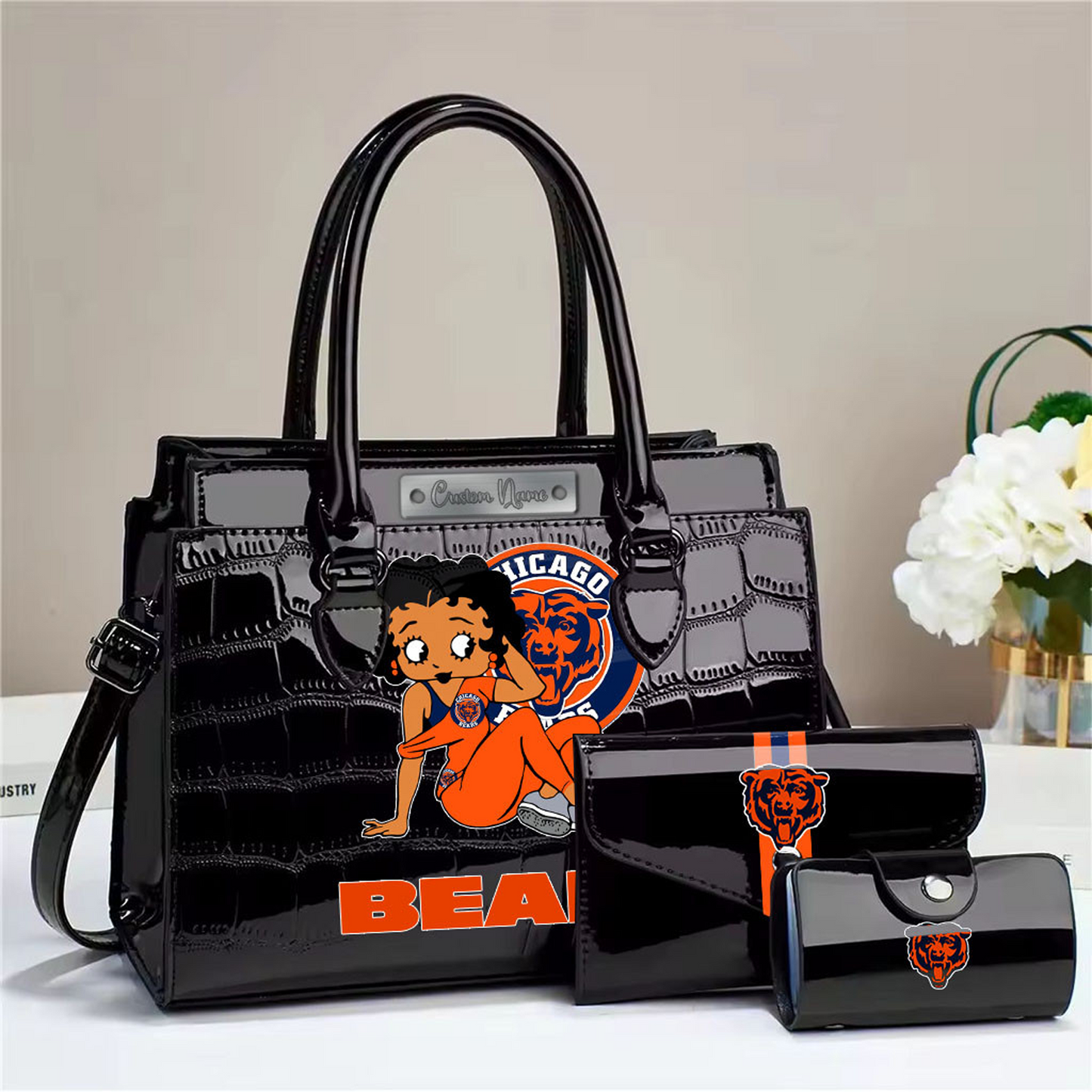 CHI Embossed three-piece handbag set DatND DVT