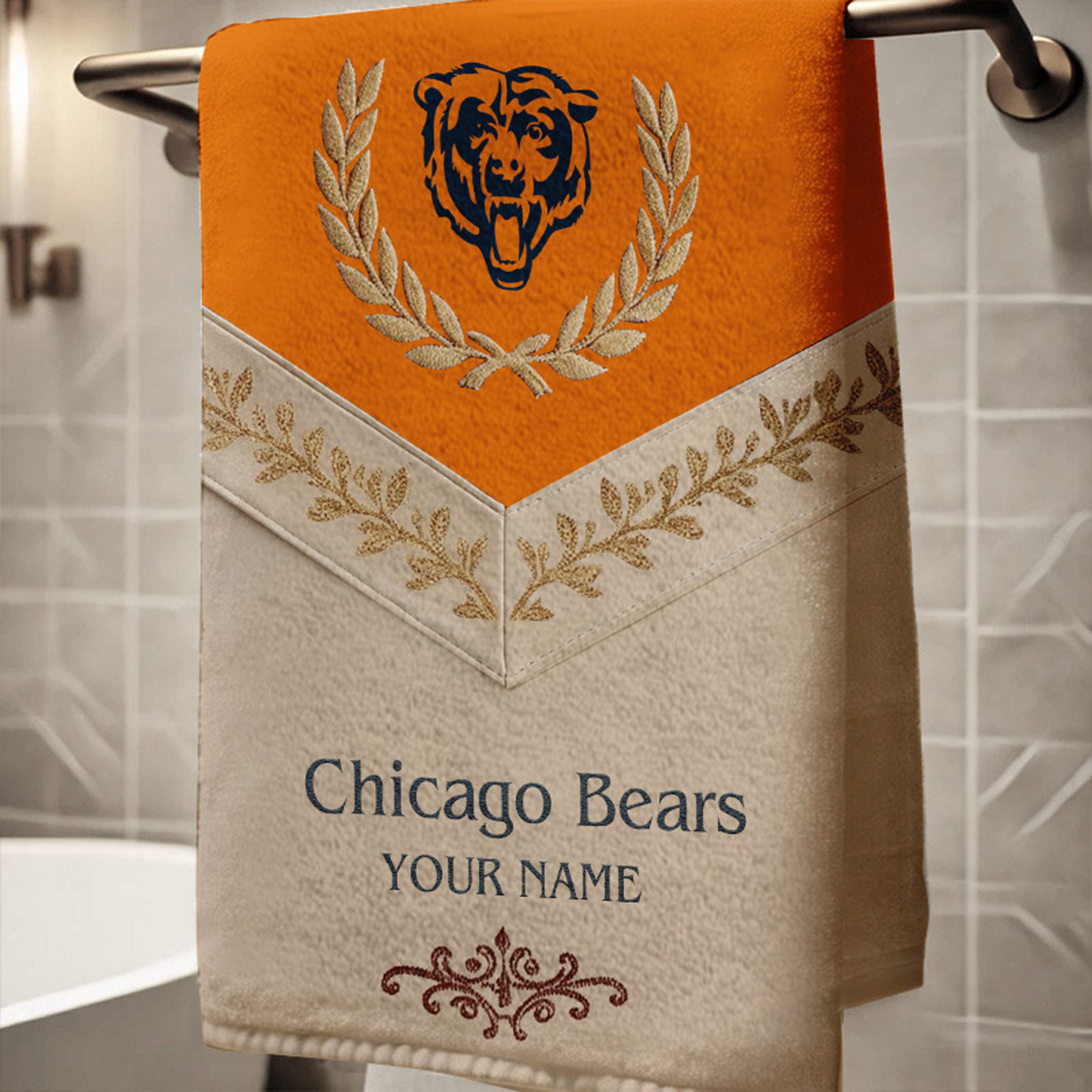 CHI Football New Bath Towel Custom Name DATND TANTD
