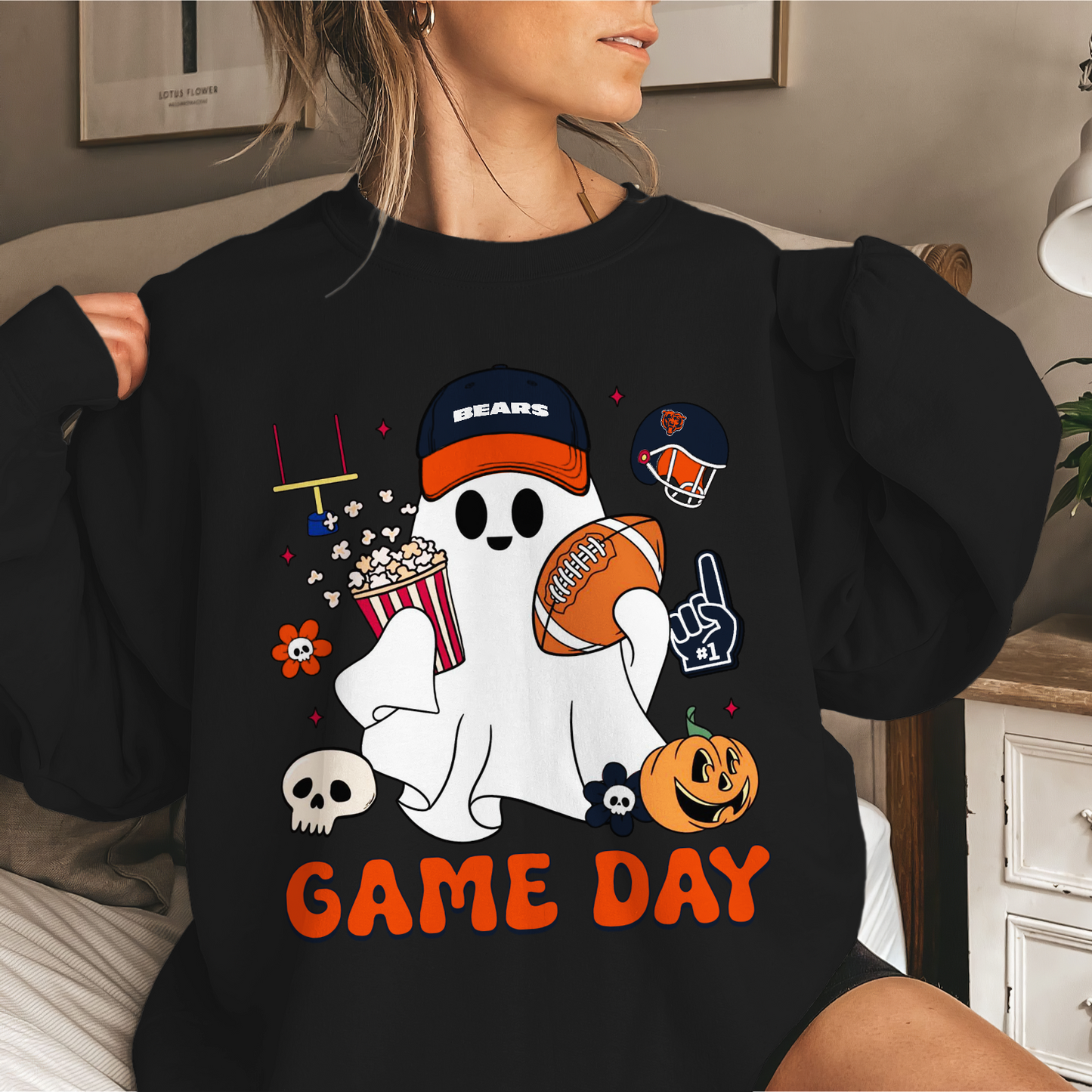CHI Game Day Football Ghost Sweatshirt DDT NTL