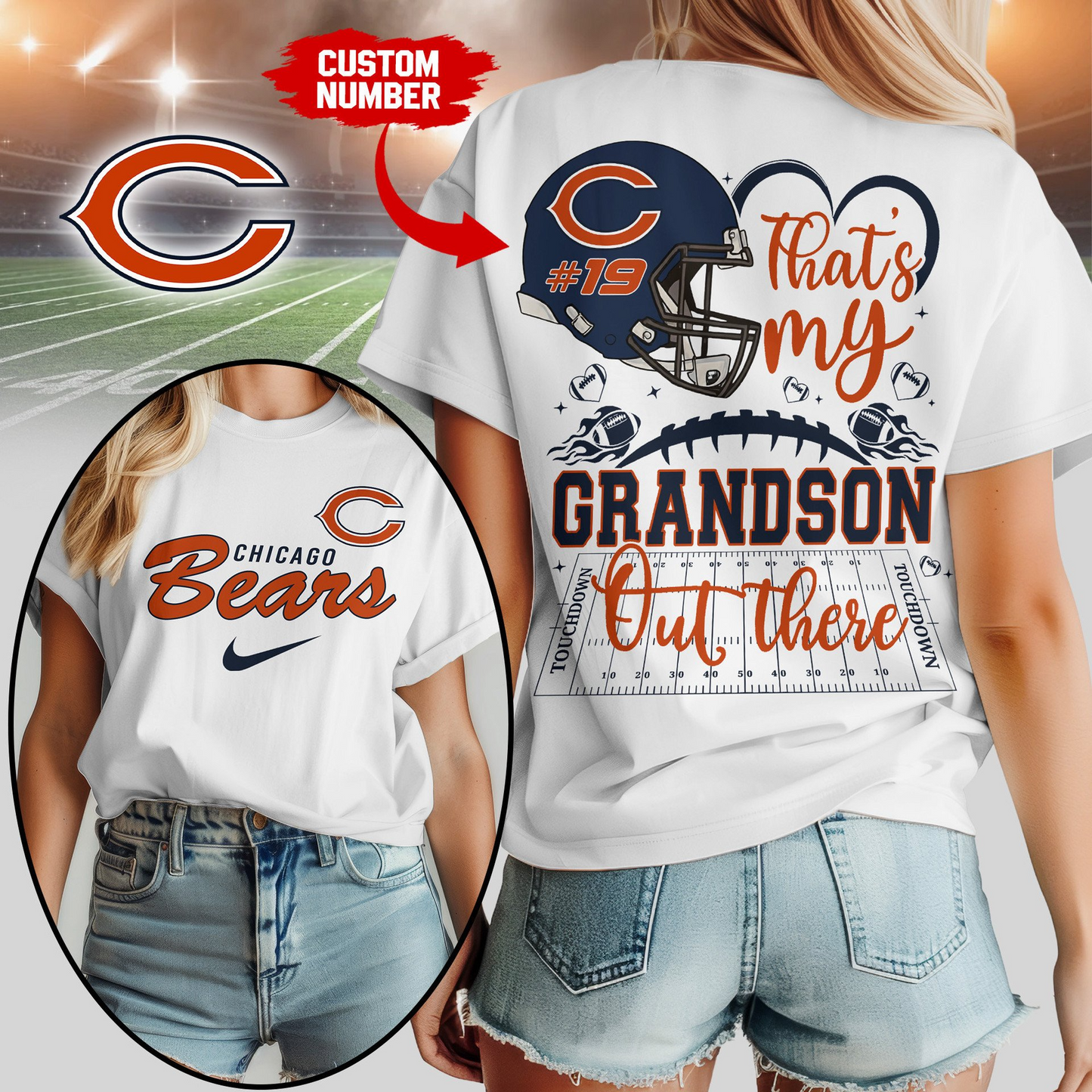 CHI Premium NFL That My Grandson Out There Shirt DDT NTL
