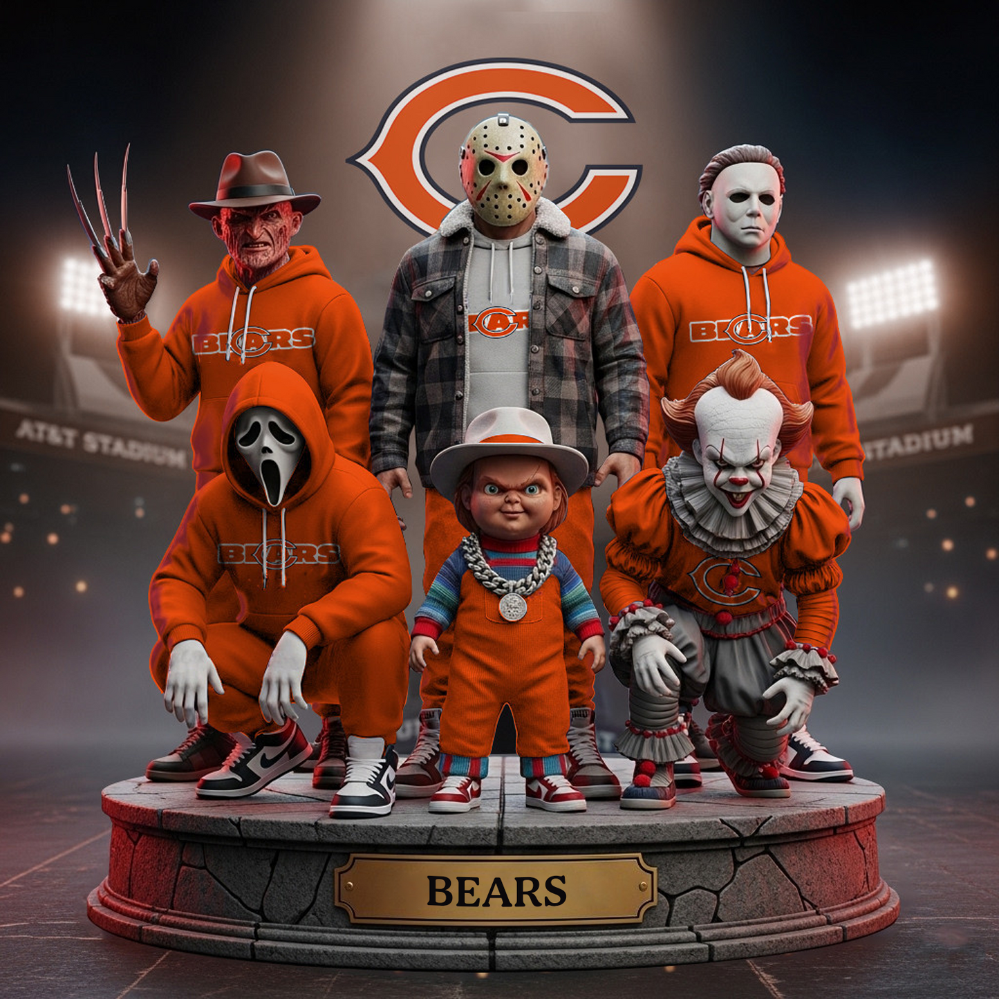 CHI x NFL Acrylic Block Plaque For Fan DATND TANTD