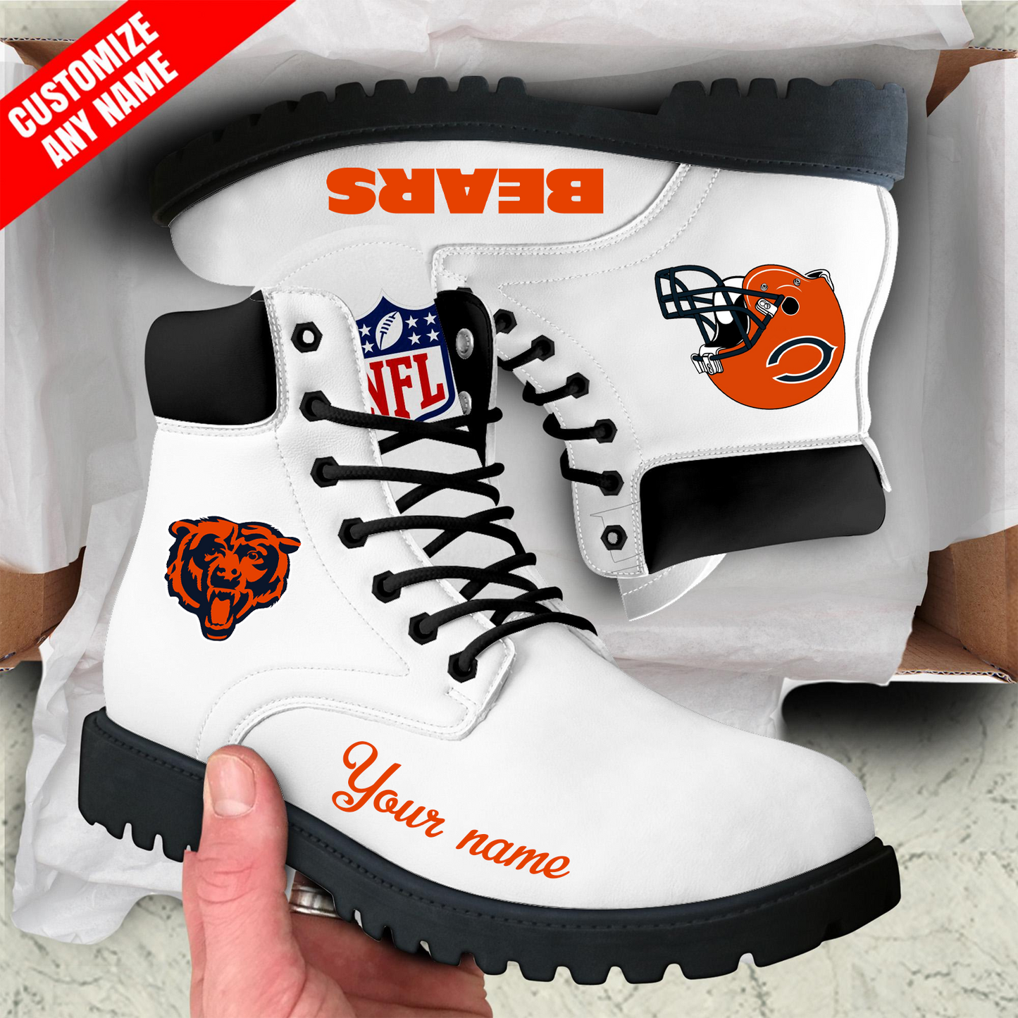 CHI x NFL Custom Leather Boots DATND TANTD