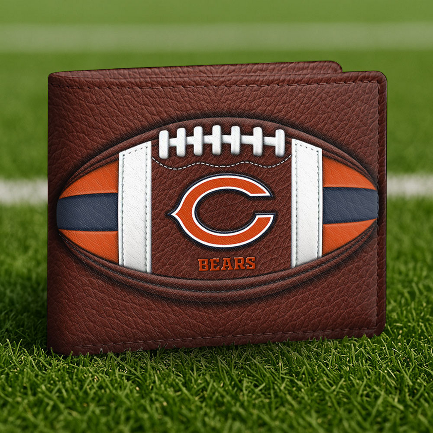 CHI x NFL Football Men Special Brown Wallet DATND TANTD