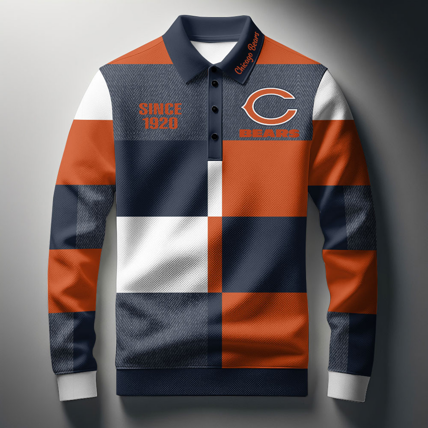 CHI x NFL Men Style Polo Long Sleeves Shirt DatND DVT