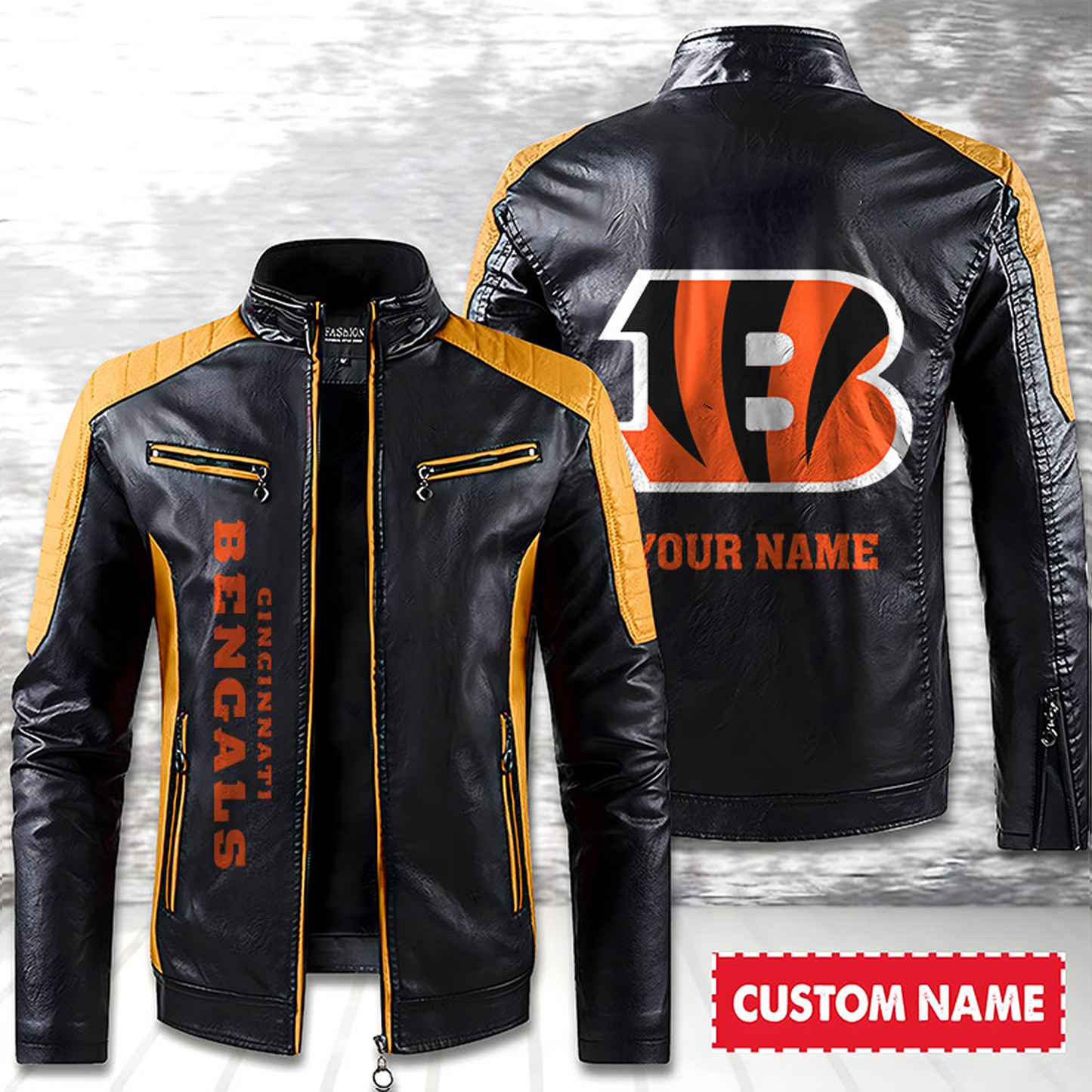 CIN American Football Men Leather Jacket Custom Any Name Gifts DatND DVT