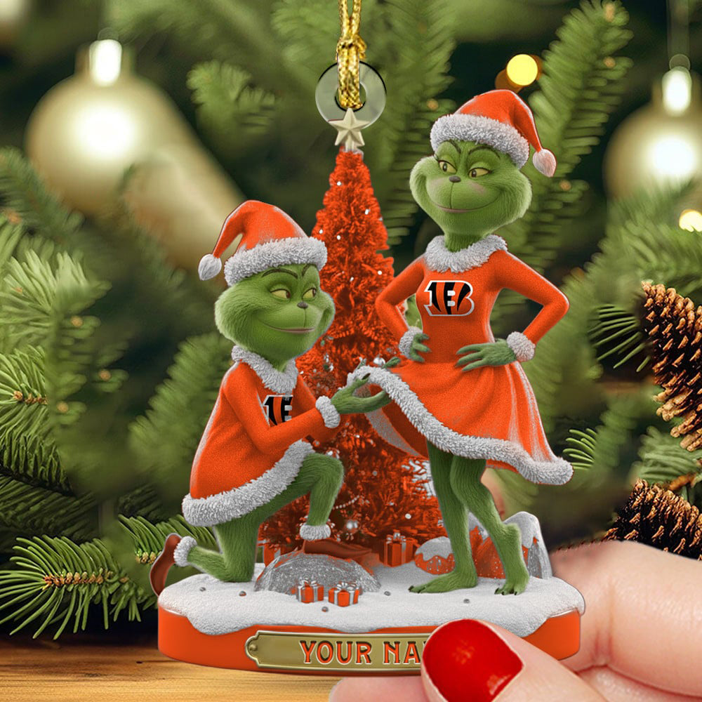 CIN NFL Personalized Funny Christmas Couple Ornament Gift For Family DDTNTL