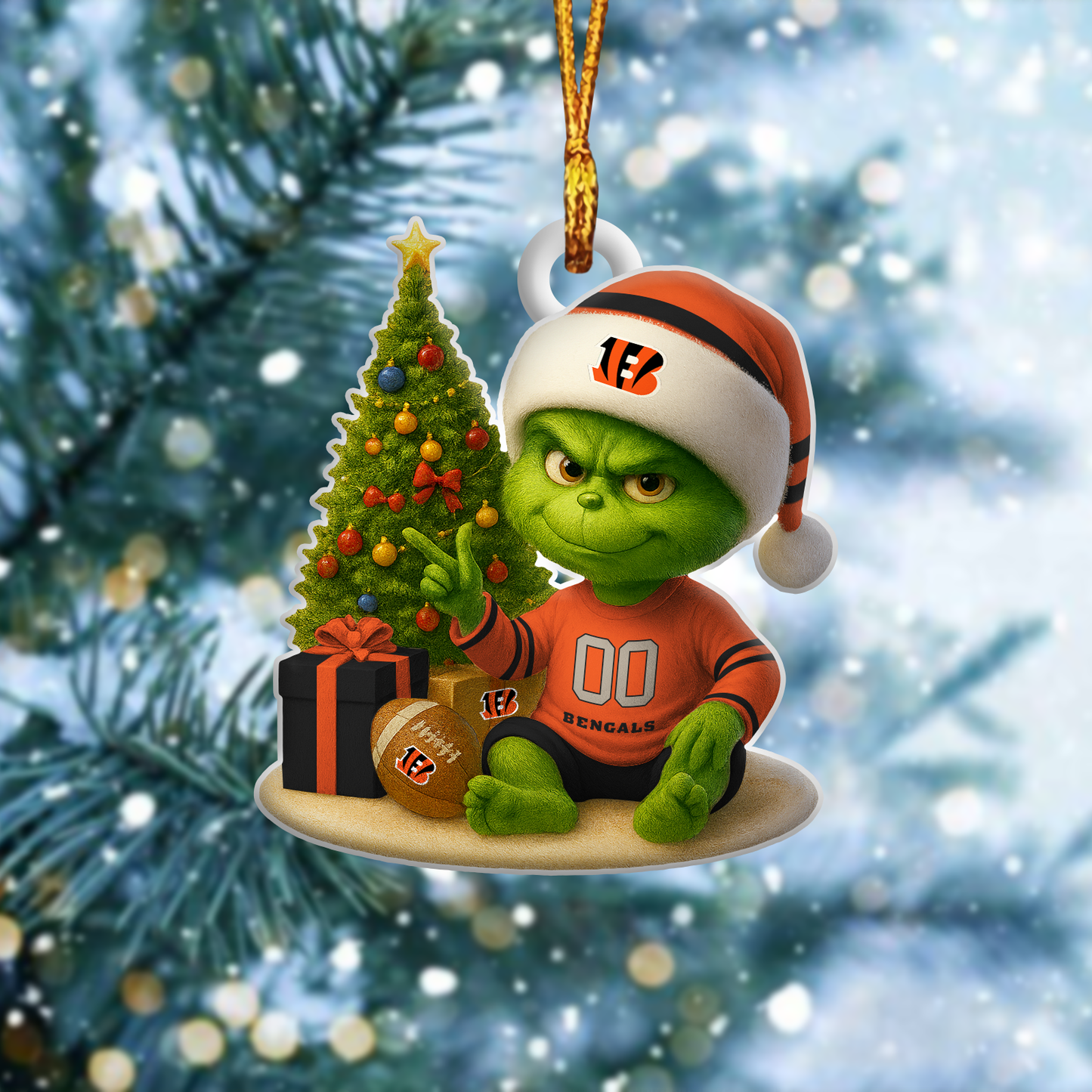 CIN NFL x Grinch Premium Ornament DDT NTL