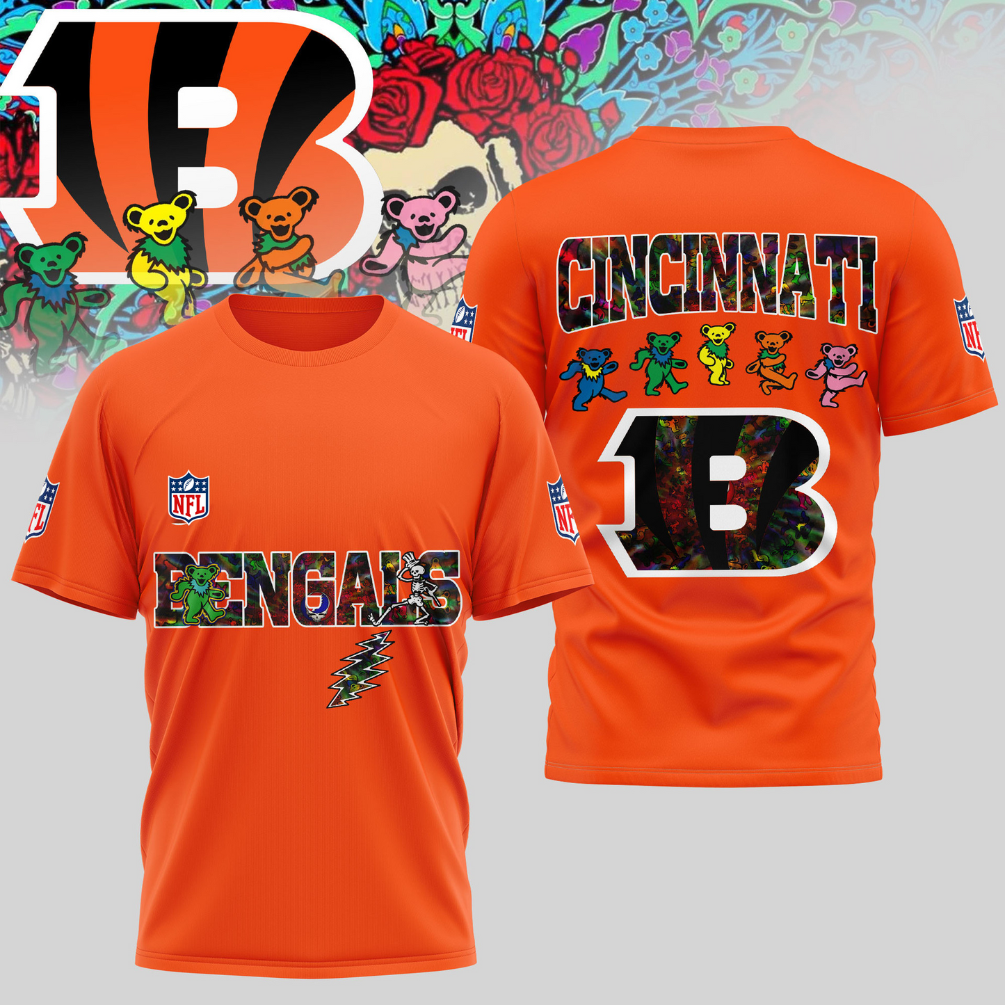 CIN Premium NFL Dancing Bear T-Shirt DDT HLPHUONG