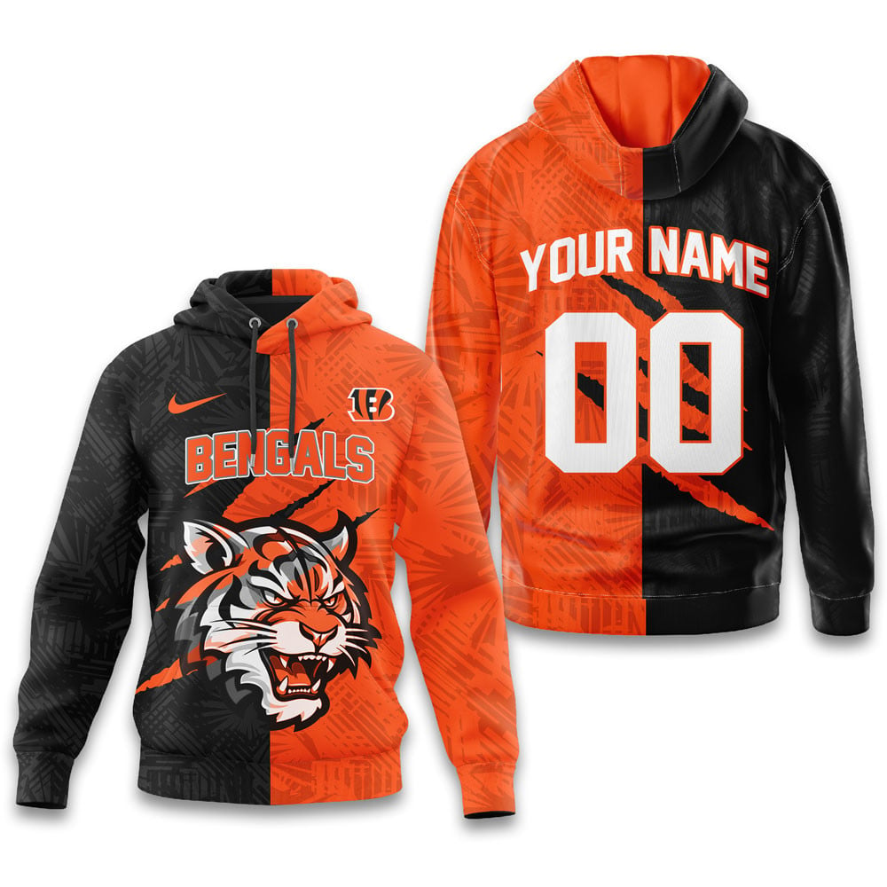 CIN Premium NFL Split Color Hoodie DDT HLPHUONG