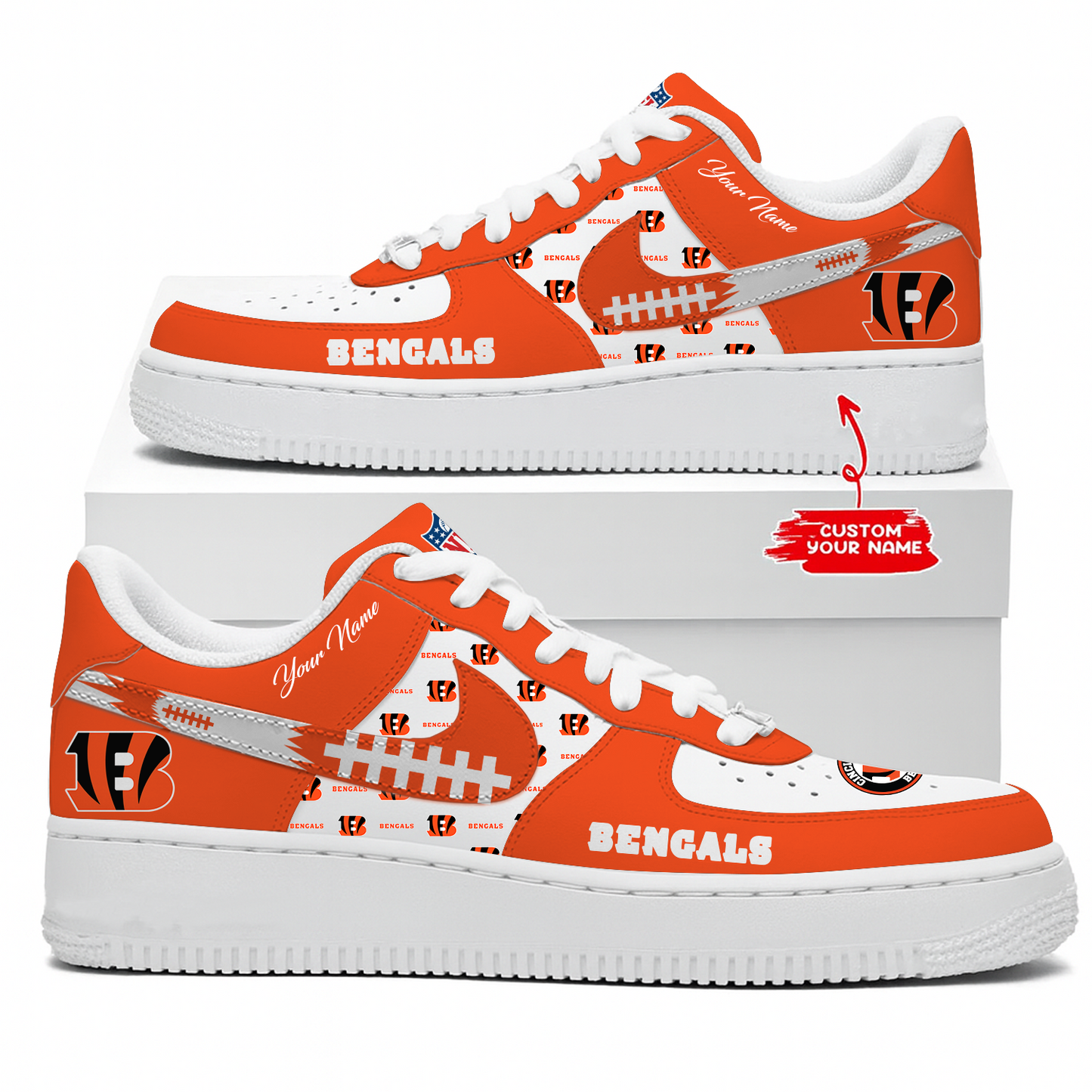 CIN x NFL Personalized AF1 Shoes DatND DVT