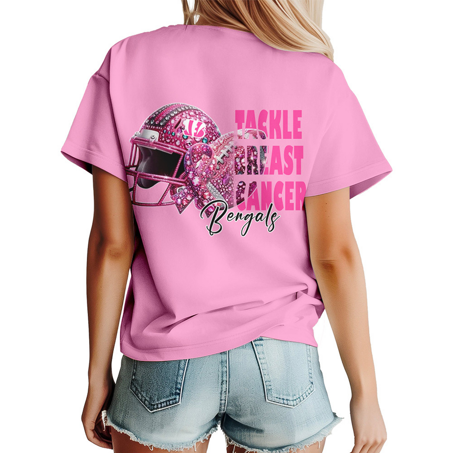 CIN x NFL Tackle Breast Cancer Premium 3D Shirt DATND TANTD