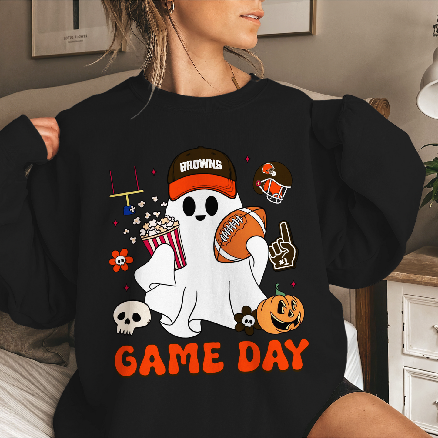 CLE Game Day Football Ghost Sweatshirt DDT NTL