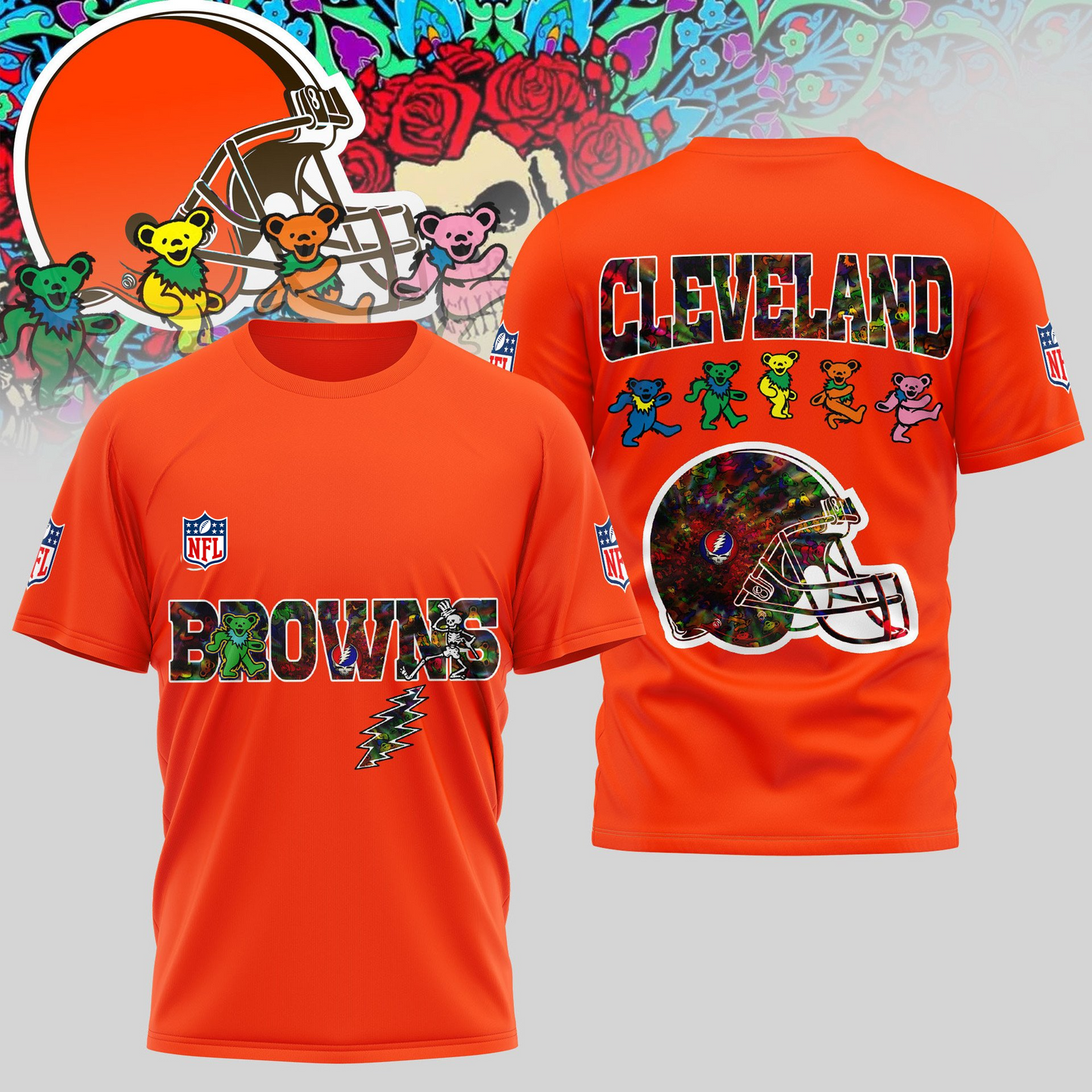 CLE Premium NFL Dancing Bear T-Shirt DDT HLPHUONG