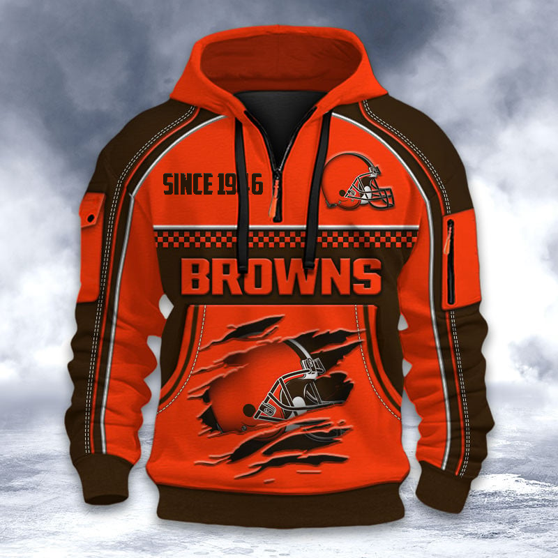 CLE Premium NFL Multicolor V2 Zip Hoodie DDT CTND