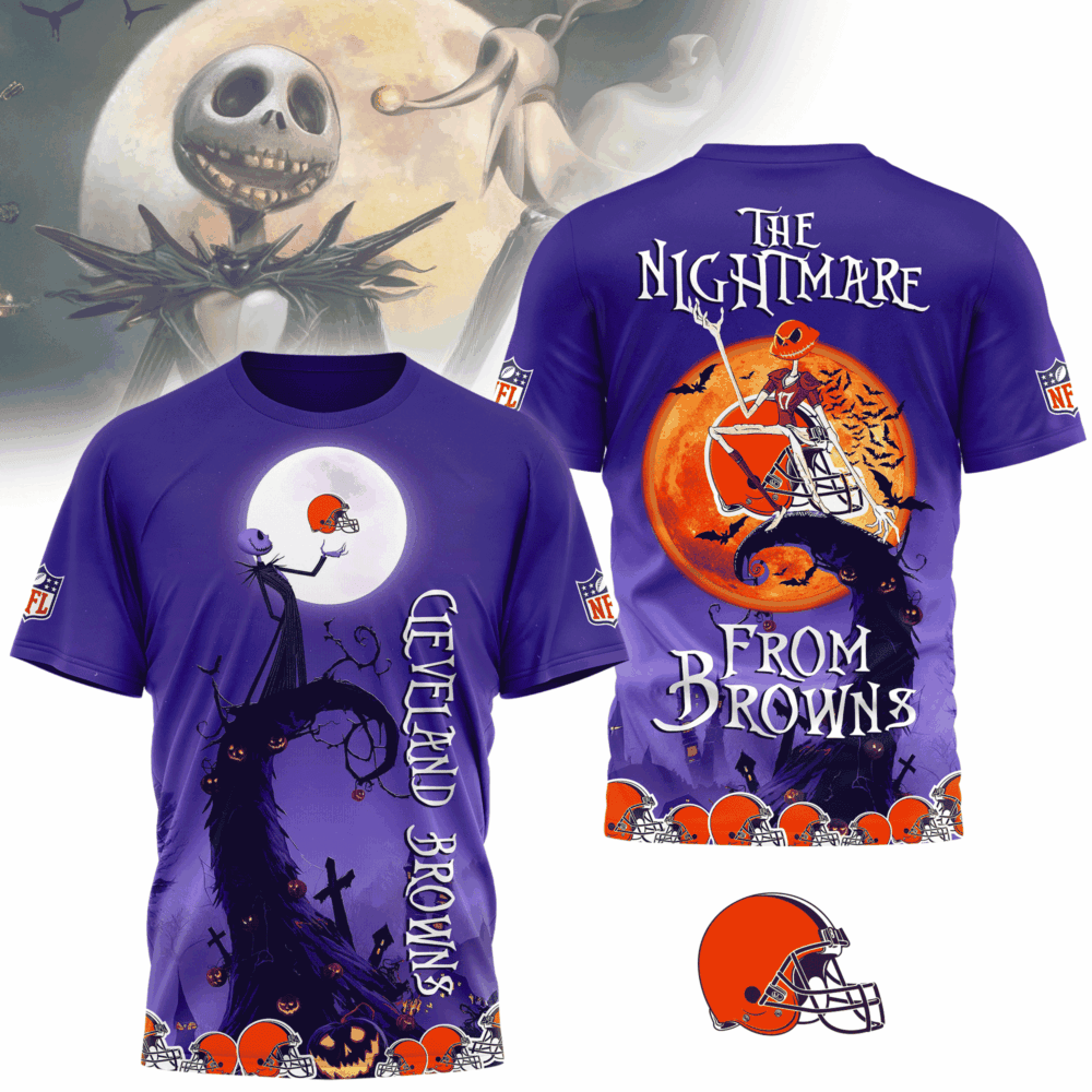 CLE Premium NFL X Halloween The Nightmare 3D Shirt DDT CTND