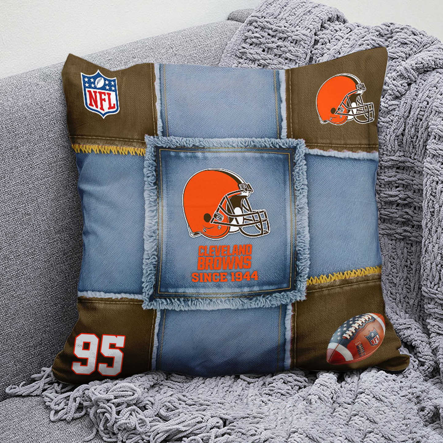 CLE x NFL Football Pillow Special Style DATND TANTD
