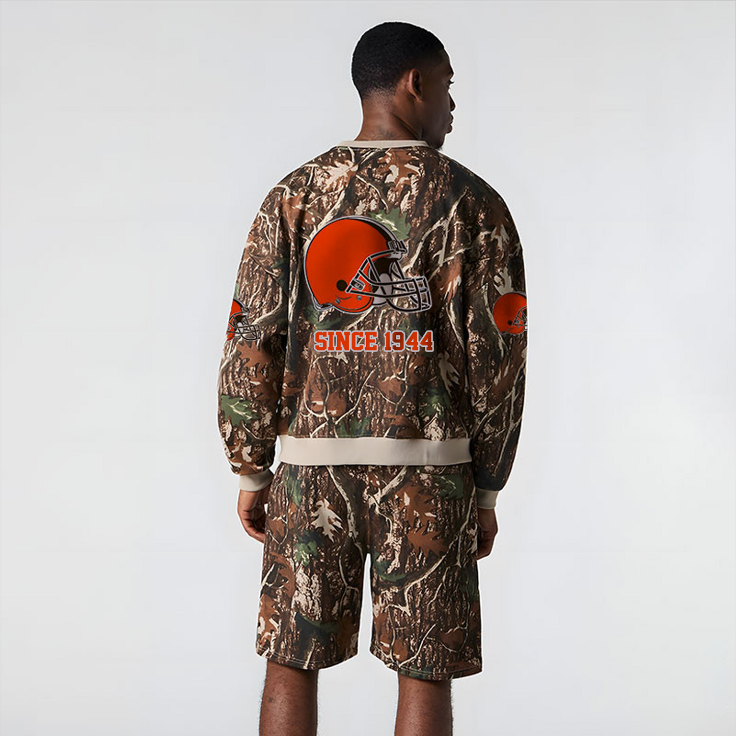 CLE x NFL Football Full Set Long Sweatshirt And Short Pants DATND TANTD