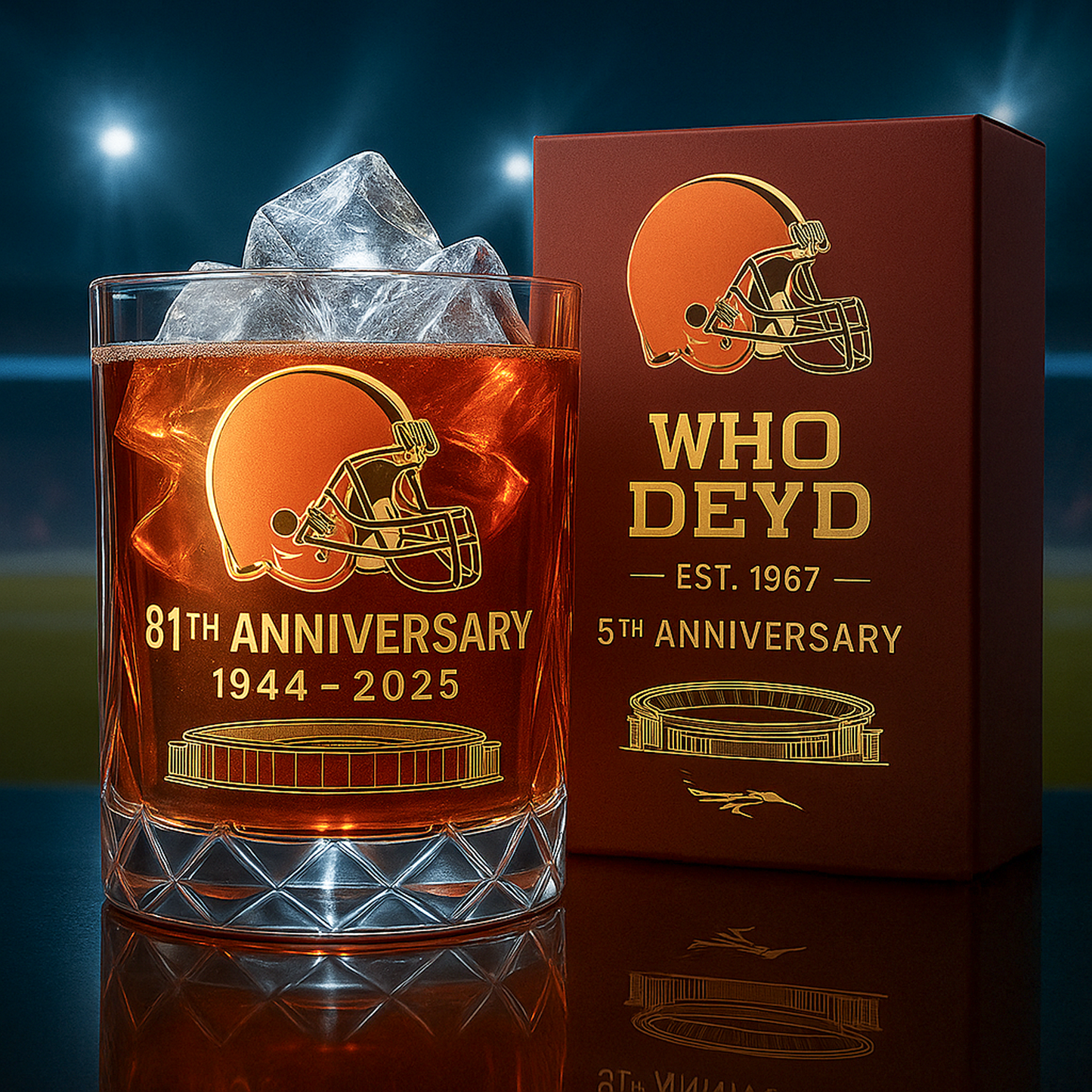 CLE x NFL Limited Edition Whiskey Glass DatND DVT