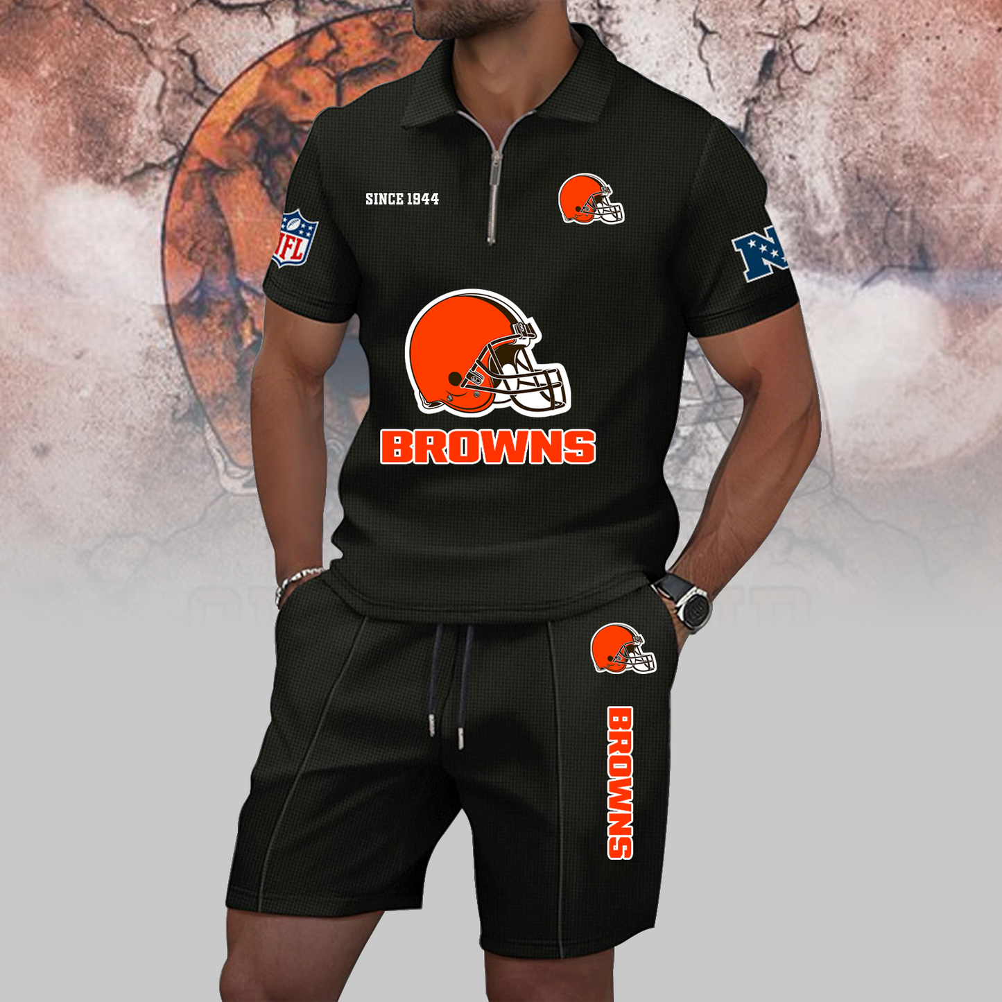 CLE x NFL Zip Polo Set DATND TANTD