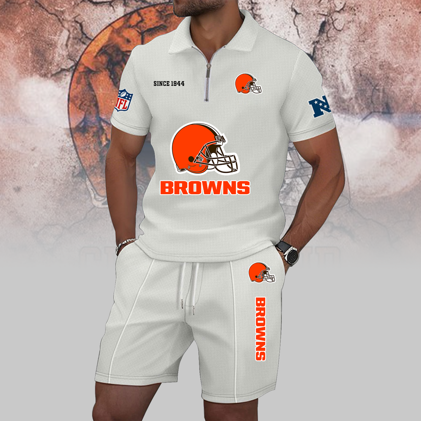 CLE x NFL Zip Polo Set DATND TANTD