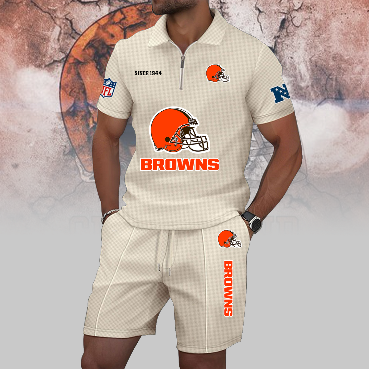 CLE x NFL Zip Polo Set DATND TANTD