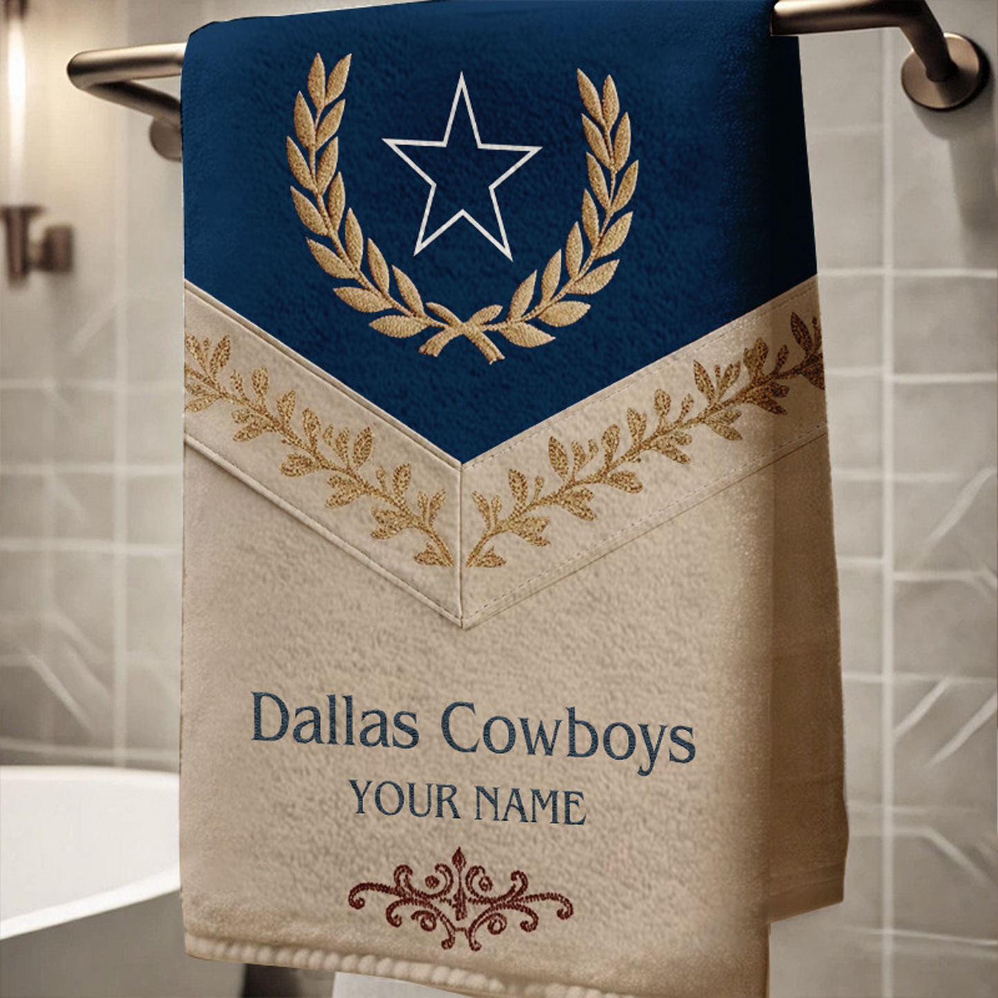 DAL Football New Bath Towel Custom Name DATND TANTD