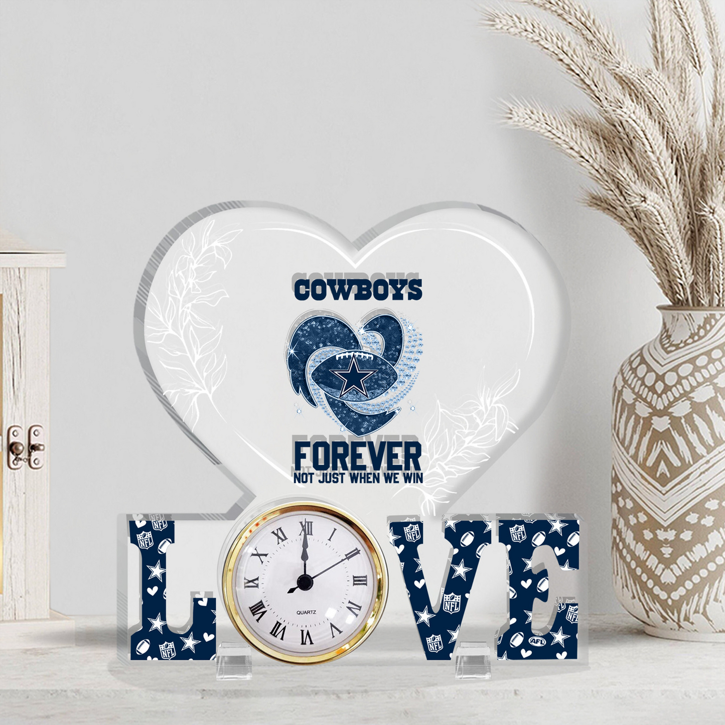 DAL x NFL Forever Not Just When We Win Acrylic Clock DATND TANTD