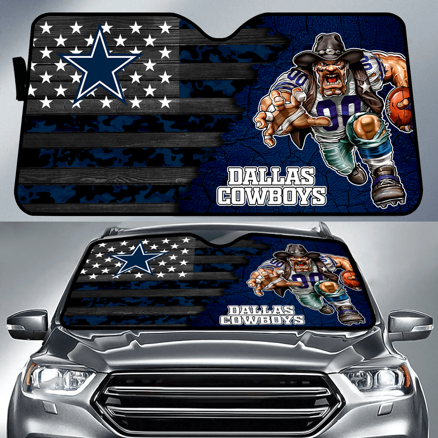 DAL x NFL Personalized Auto Sun Shade DATND TANTD