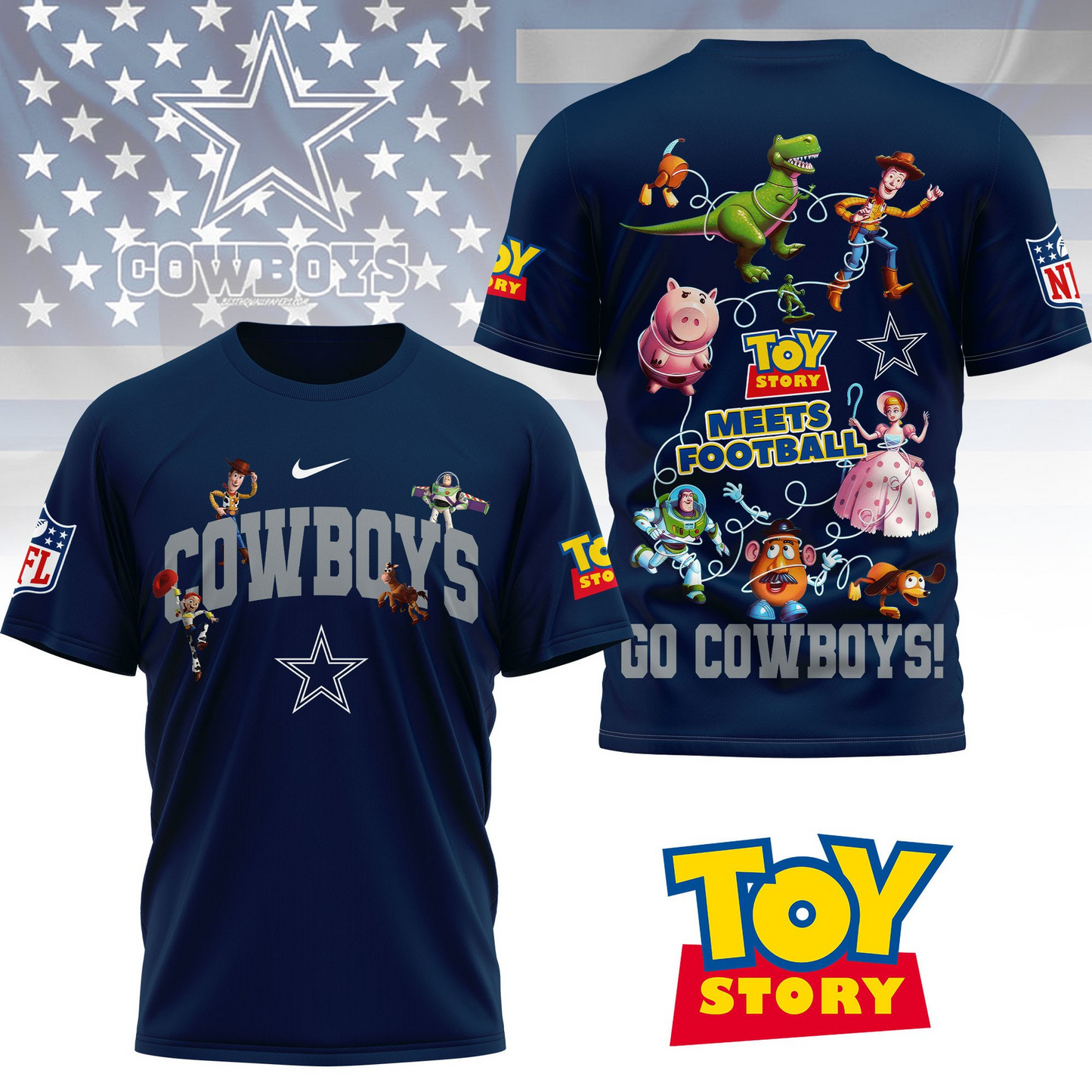 DC Premium NFL Toy Story Fan 3D Shirt DDT CTND