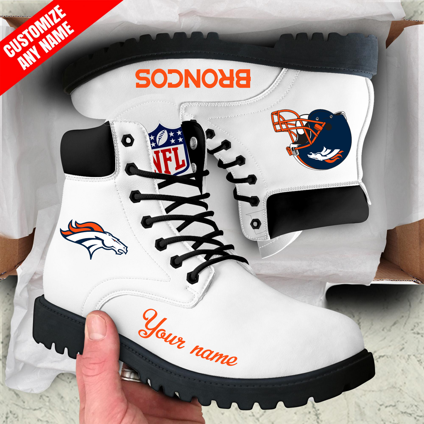 DEN x NFL Custom Leather Boots DATND TANTD