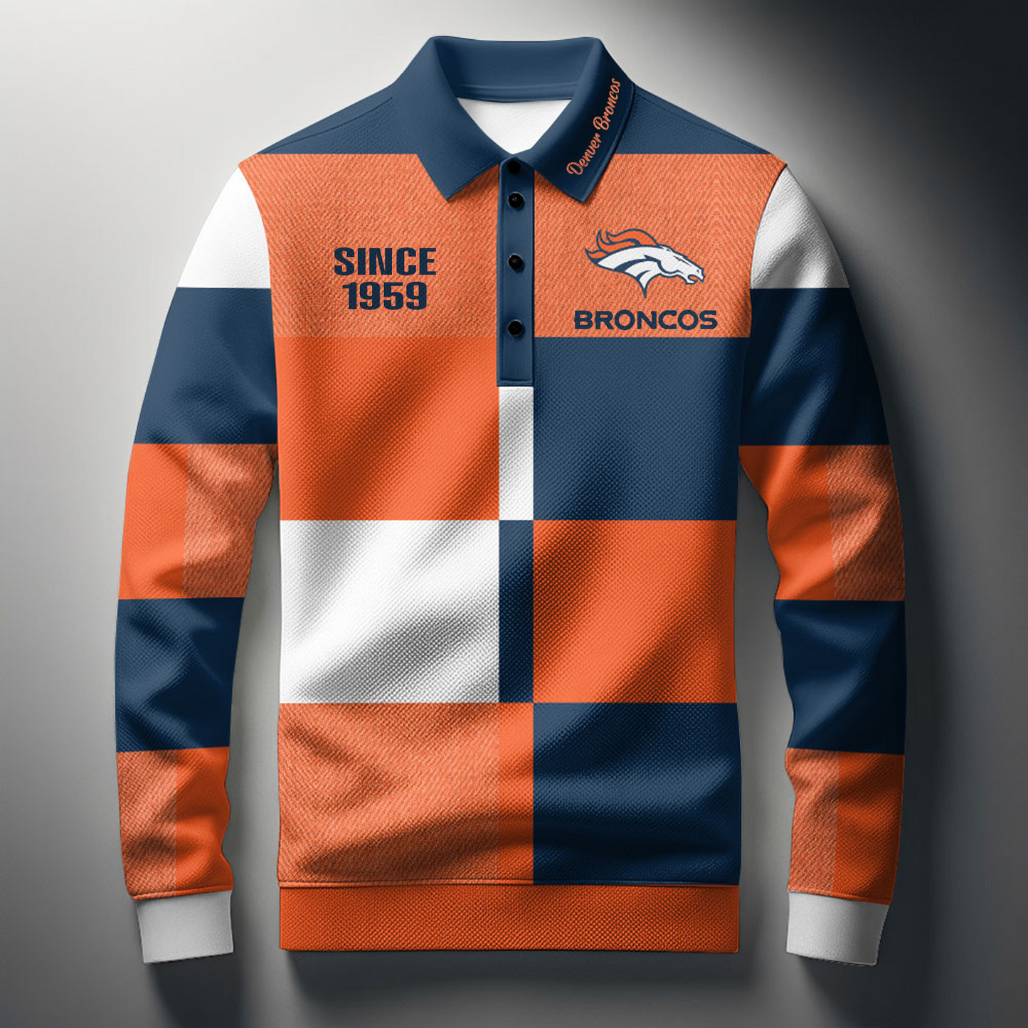 DEN x NFL Men Style Polo Long Sleeves Shirt DatND DVT