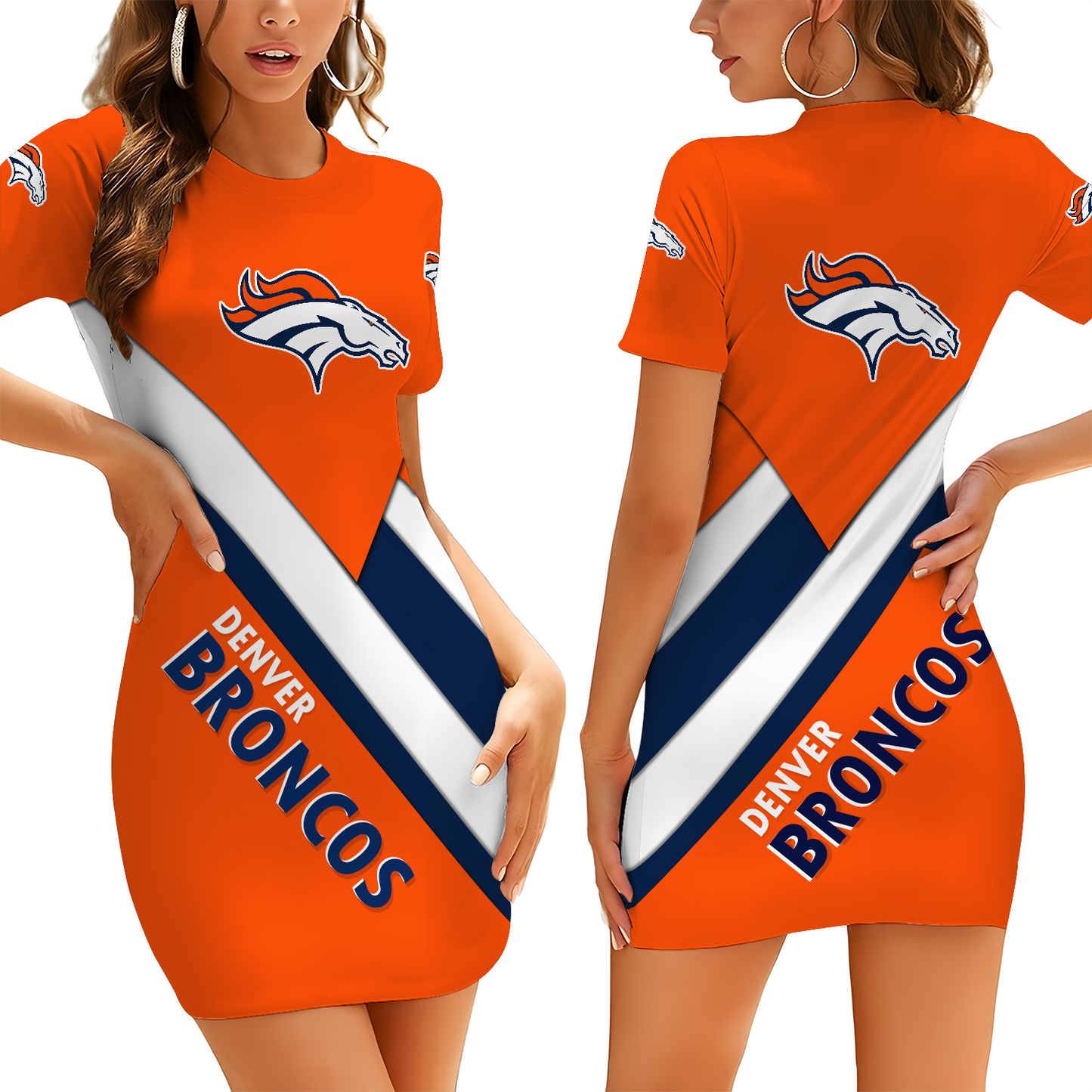 DEN X NFL Short Sleeve Bodycon Mini Dress DATND THUONGNH