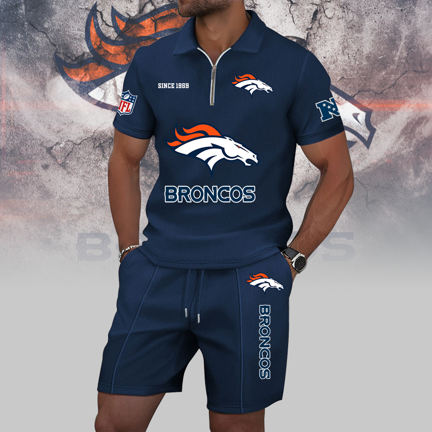 DEN x NFL Zip Polo Set DATND TANTD